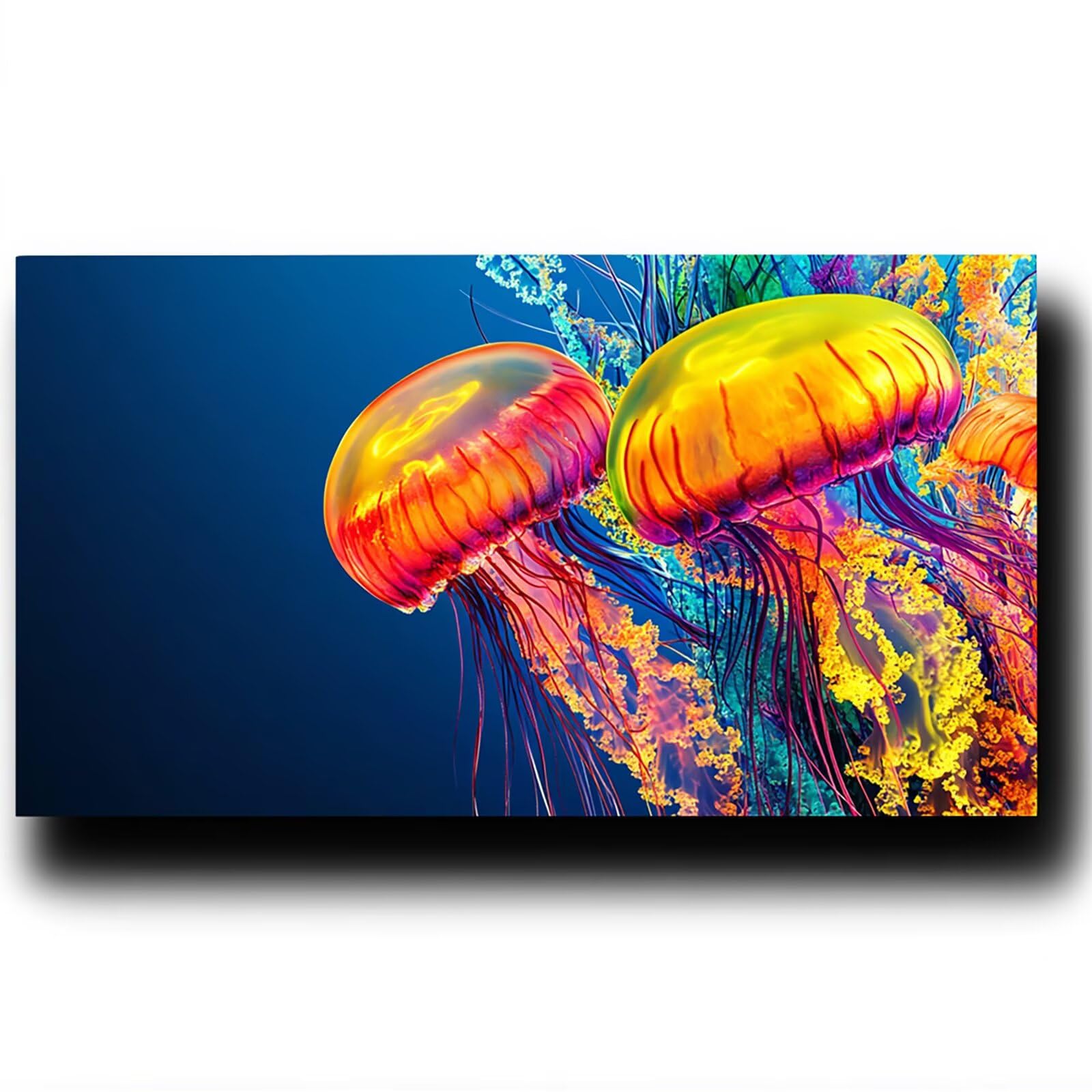 DIY Malen nach Zahlen Erwachsene Qualle Malen nach Zahlen ab 7 jahre Mädchen Farbe Kreativ set für Erwachsene mit Leinwand Acrylfarben set und Pinsel, Bastelset zum Bemalen für Wanddeko 80X160cm 7-4-4