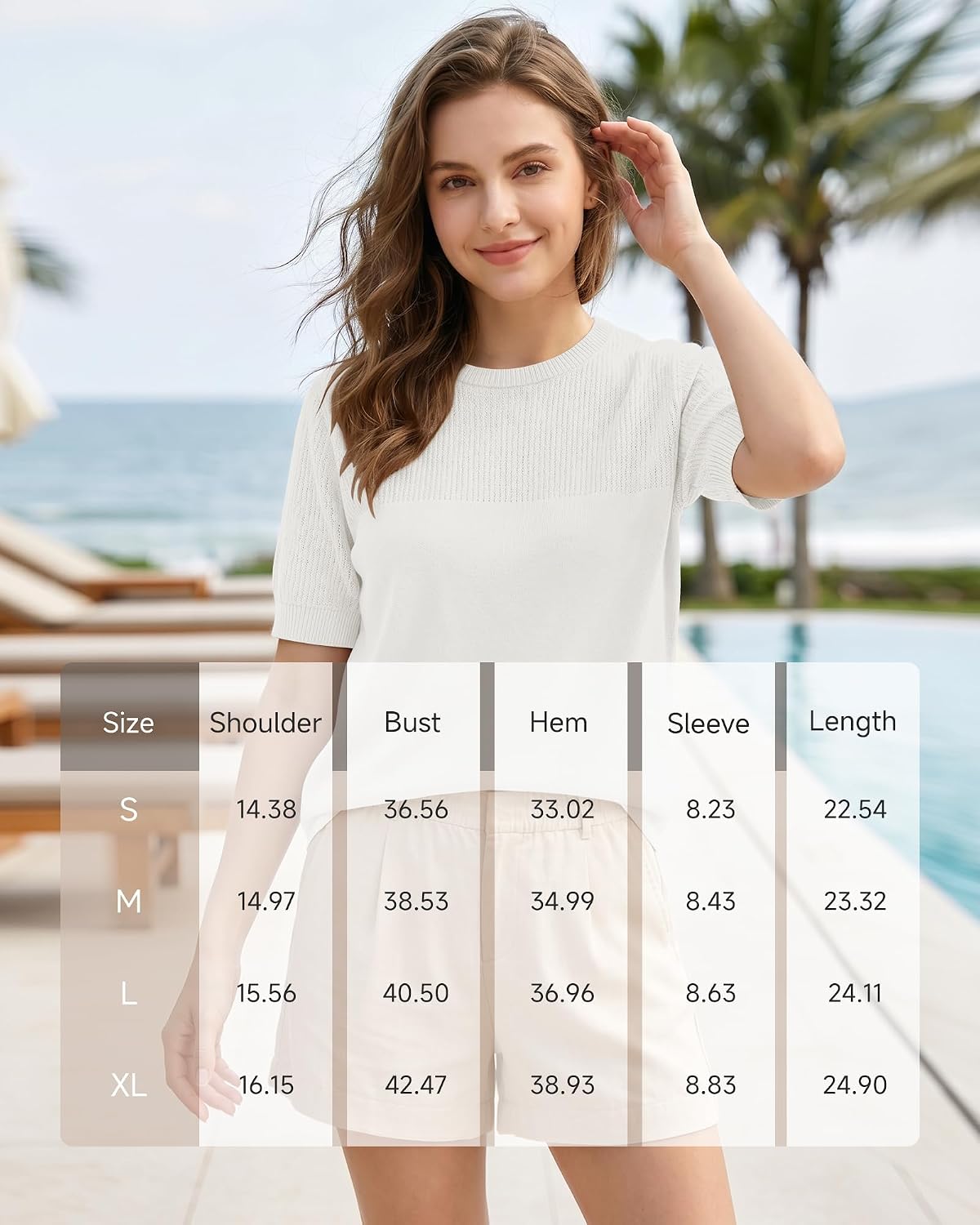 Women's Short Sleeve Sweater Lightweight Knit Tops for Work Casual | Crew Neck Knit Pullover Sweaters Trendy Summer Outfits Light Breathable Business Pull-on Tops
