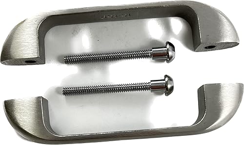 Miniatura 6 de Harris Hardware 15499-B Juego de tiradores de doble cara de acero inoxidable fundido, 2 tiradores y cierres para puerta de 1 pulgada