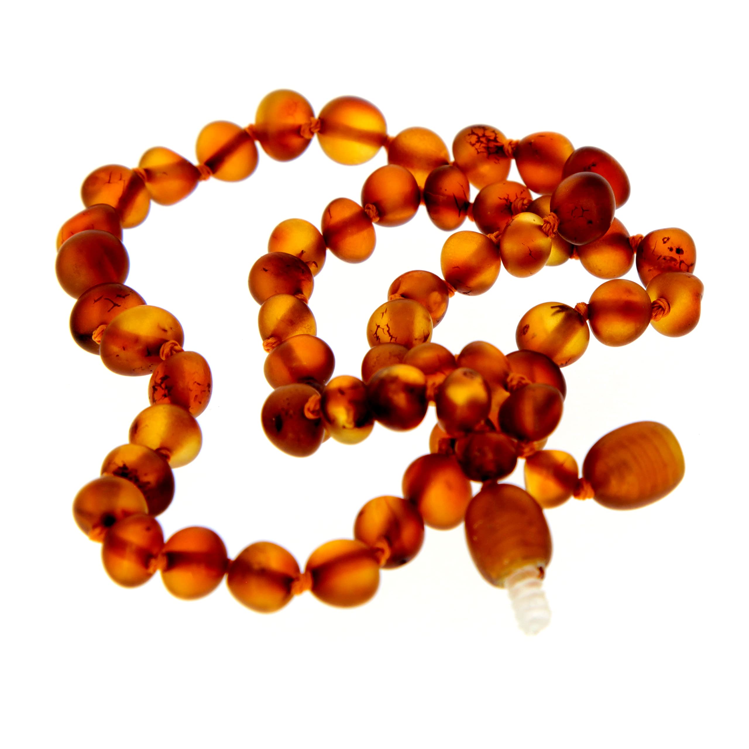 SilverAmber Jewellery - Collana in ambra baltica - Cognac, ciliegia, miele, limone o ombré - Lucida e grezza - Perle di ambra genuina al 100% - Massima qualità - Dimensioni: 33-70 cm