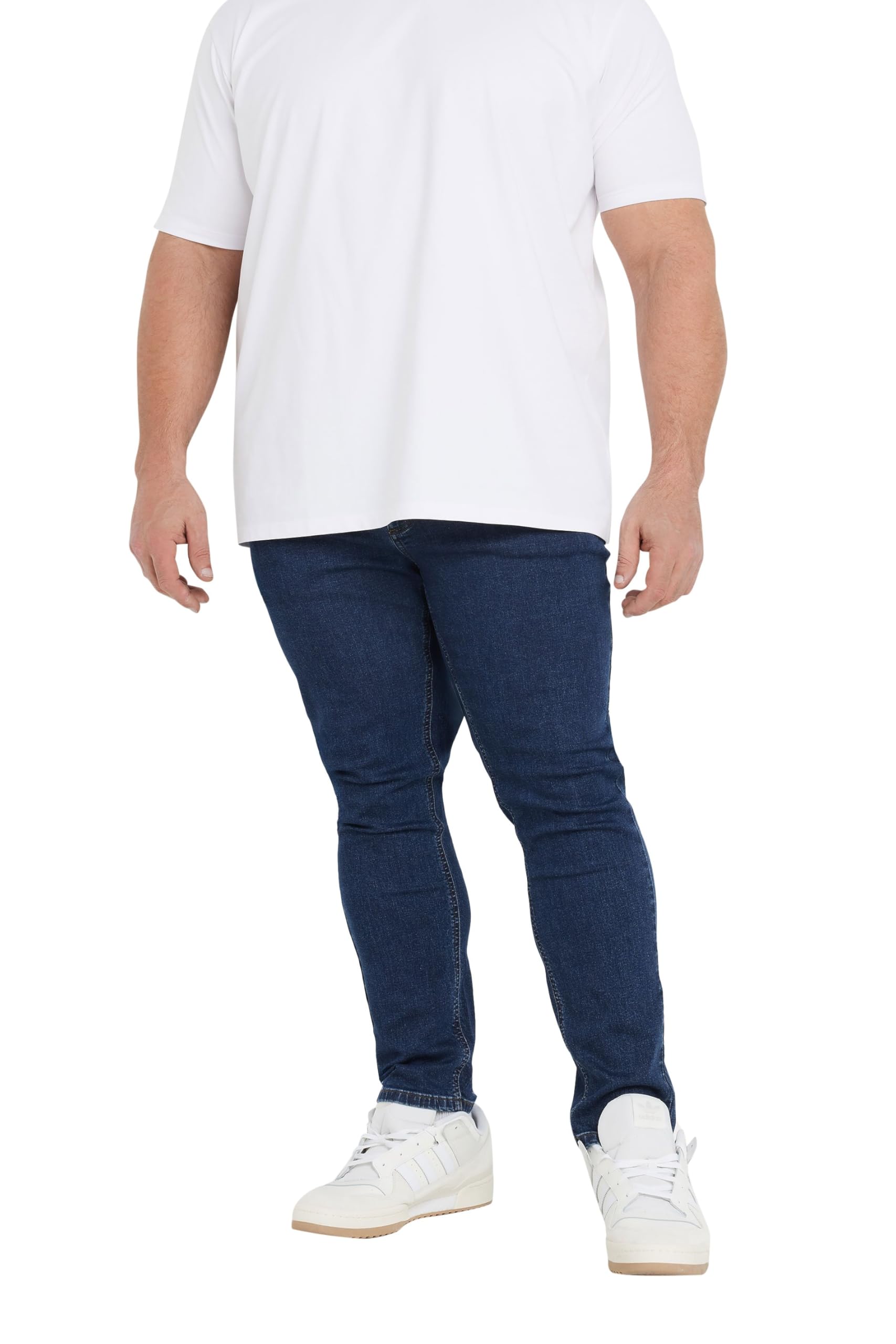 BadRhino Big & Tall Blue Tapered Fit Stretch Jeans - Men's - Plus Size Curve