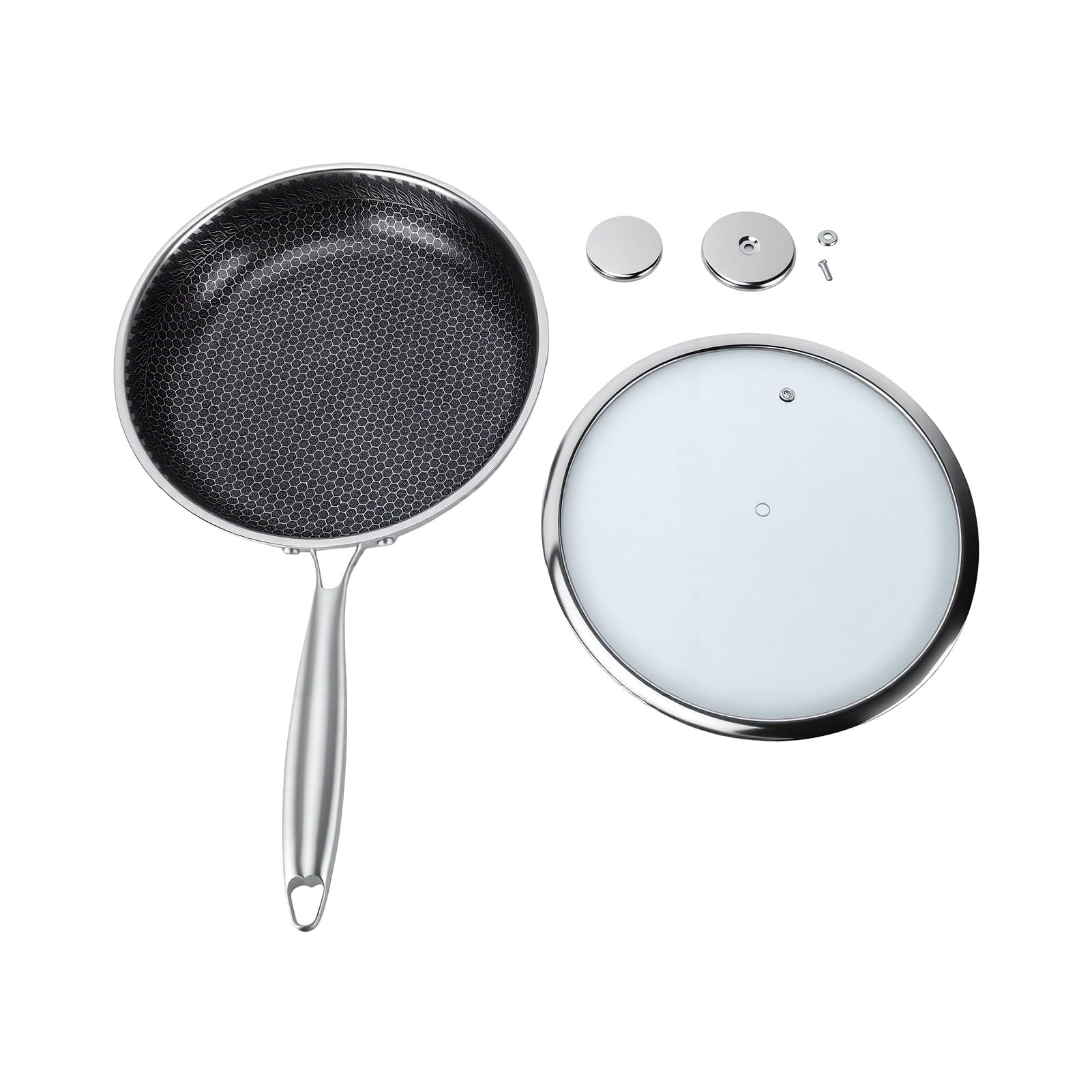 Wok z Płaskim Dnem, Stal Nierdzewna 316, Indukcyjny, 28 Cm