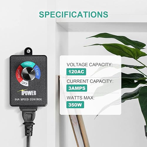 Miniatura 3 de iPower Ventilador de conducto en línea de 4 pulgadas y 190 CFM, controlador de velocidad variable HVAC para tienda de cultivoventilación
