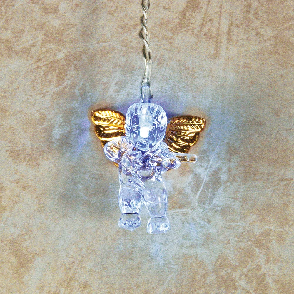 Buy BANBERRY DESIGNS LED Cherub Angel Garland - Blue Lighted - Gold