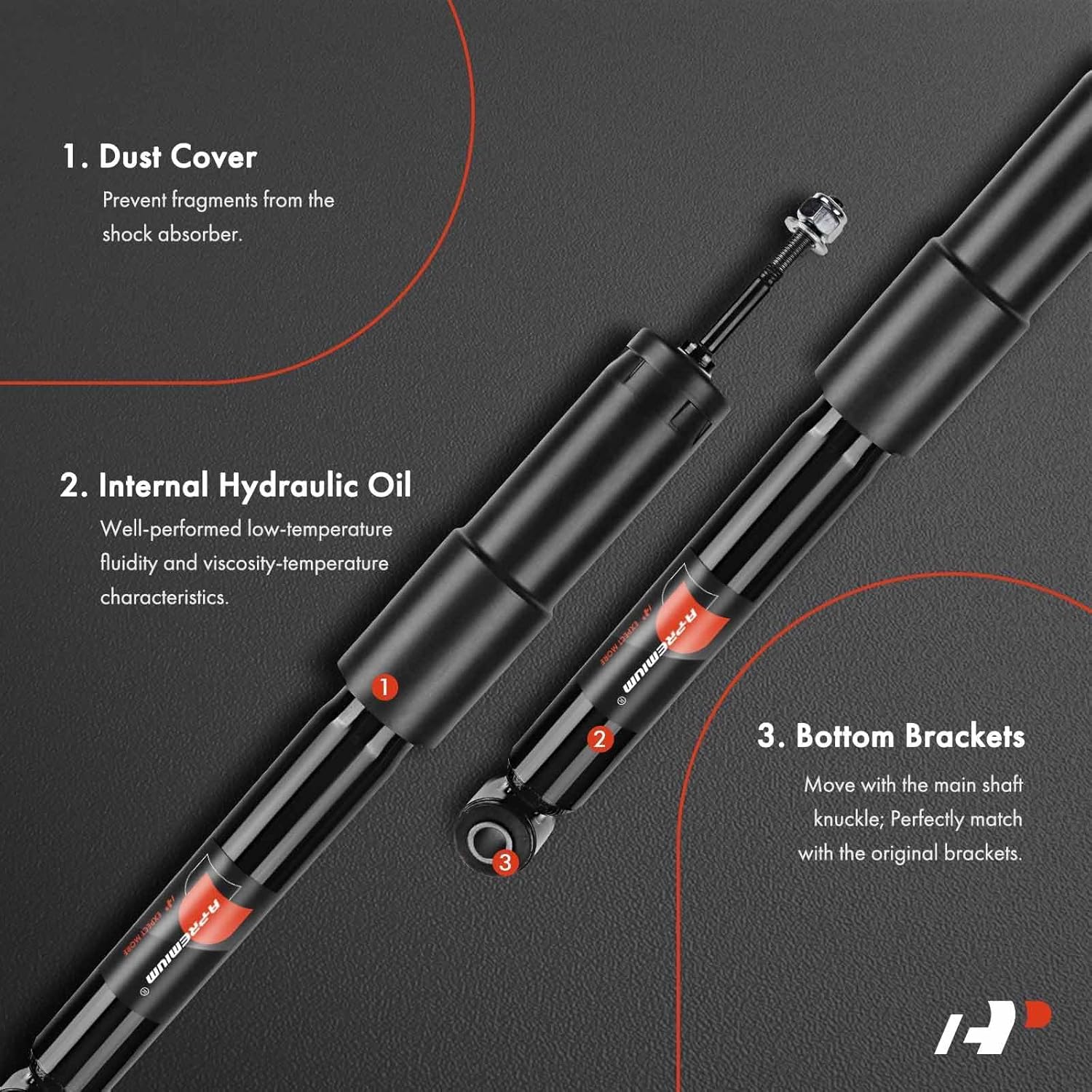 A-Premium Rear Struts Shock Absorber Compatible with Saab 9-3 2003 2004 2005 2006, 2-PC Set