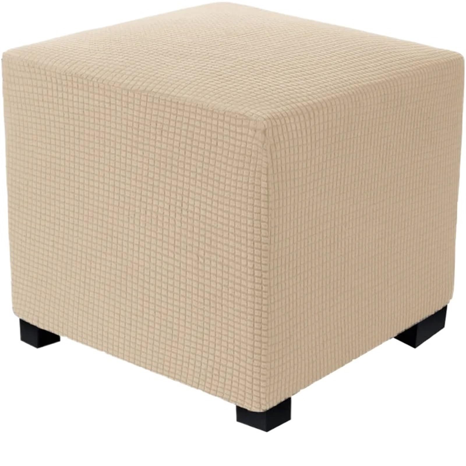 YXINAER Foot Stool Cover Ottoman Cover S/M Thicken Storage Stool Covers Stretch Footrest Furniture Protector Rectangle Slipcover Home(B8 Footstool Cover,M 60-76CM)