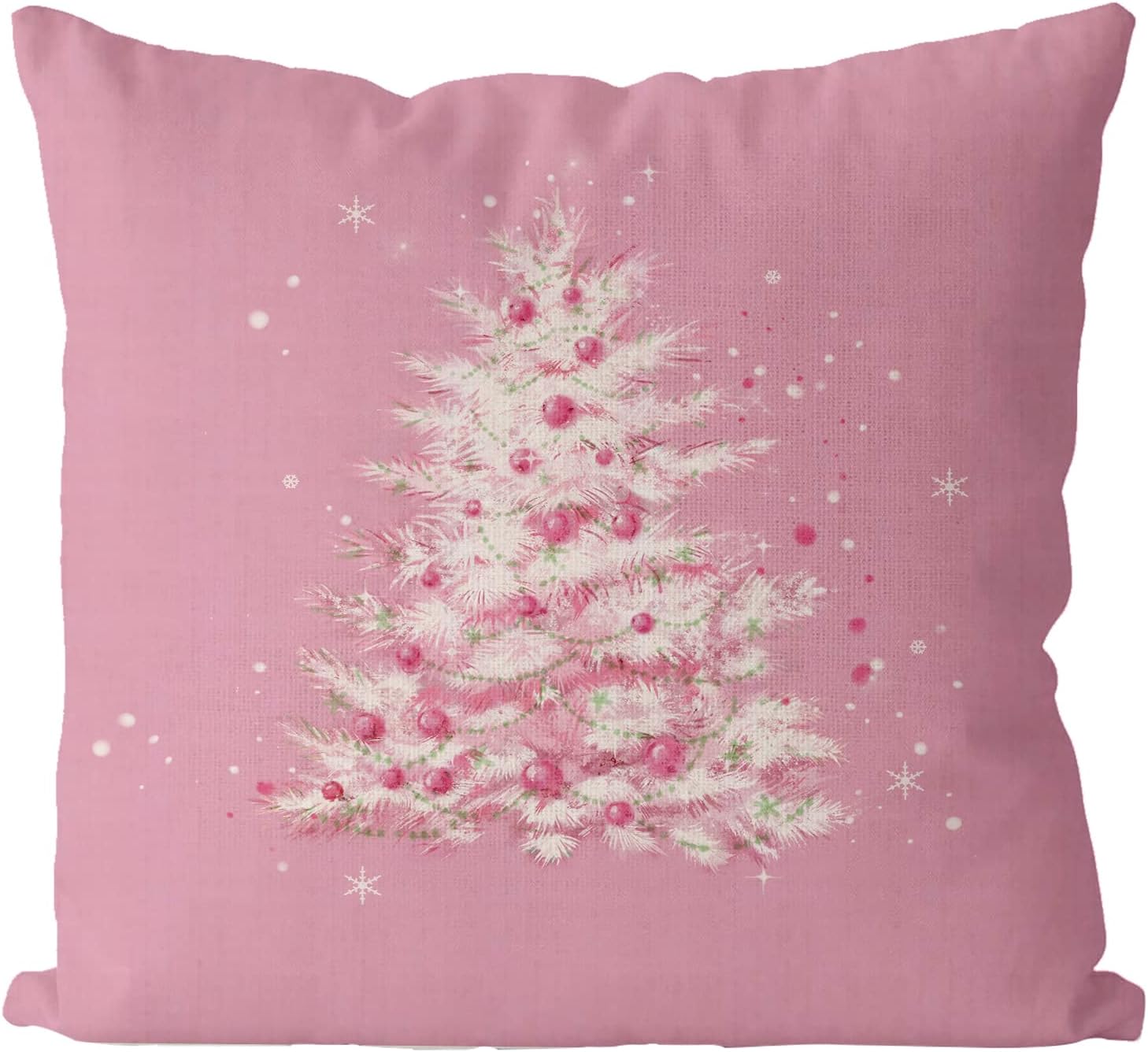 GAGEC Christmas Pillow Covers 16 x 16 Inch Pink Merry