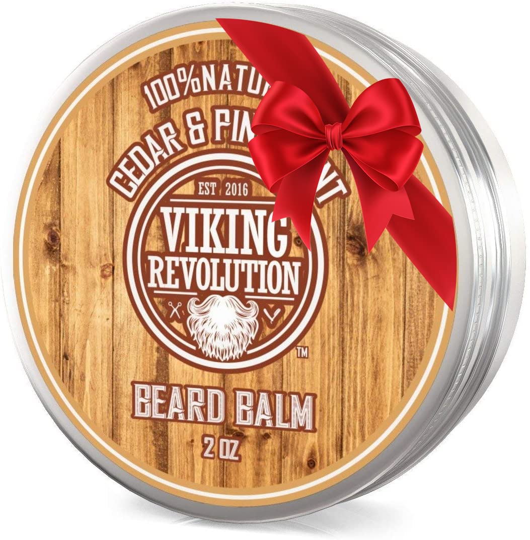 Viking Revolution BEST DEAL Beard Balm Cedar & Pine Scent w/Argan & Jojoba Oils - Styles, Strengthens & Softens Beards & Moustaches - Leave in Conditioner Wax for Men by ...
