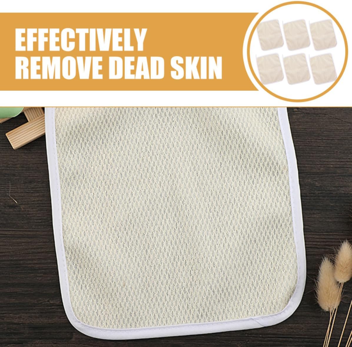 Bath Cloth Square Shape and Simple Design with Quick Drying 6pcs Exfoliating Nylon Effective Dead Skin Removal Back Scrub Washcloth for Body and Face for Home Daily Use