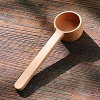 Vista 3 de Cuchara de café, cucharas de café, cuchara de café de madera de haya estilo coreano de CISHNOU, medición para granos molidos o té, utensilios