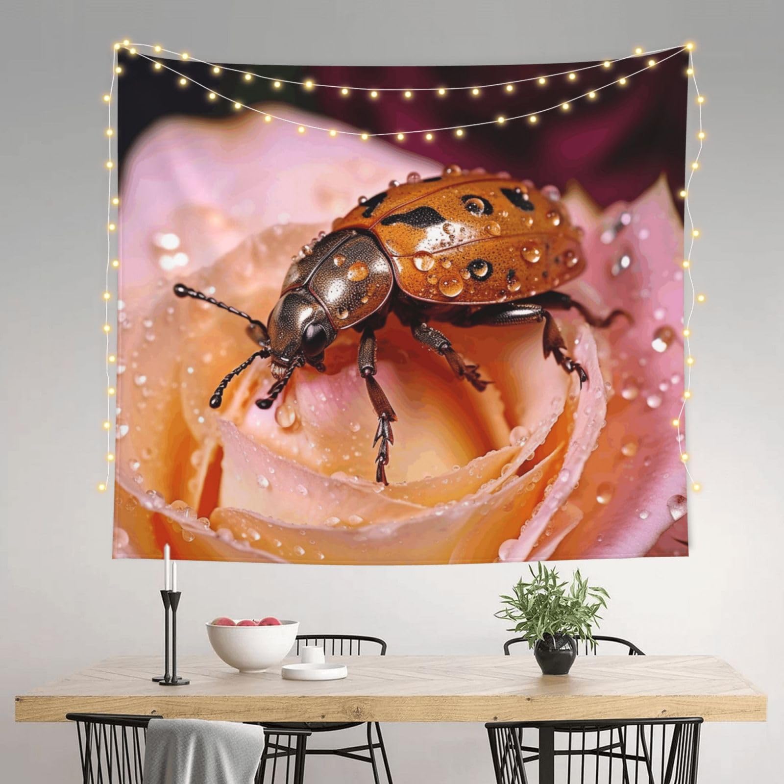 LXCNQFN Tapestry 130 W X 152 L CM Wall Hanging for Living Room Peacock Beetle Tapestry Modern Wall Art Wall Blanket Aesthetic Tapestrys Indoor Outdoor Tapestries for Bedroom Dorm