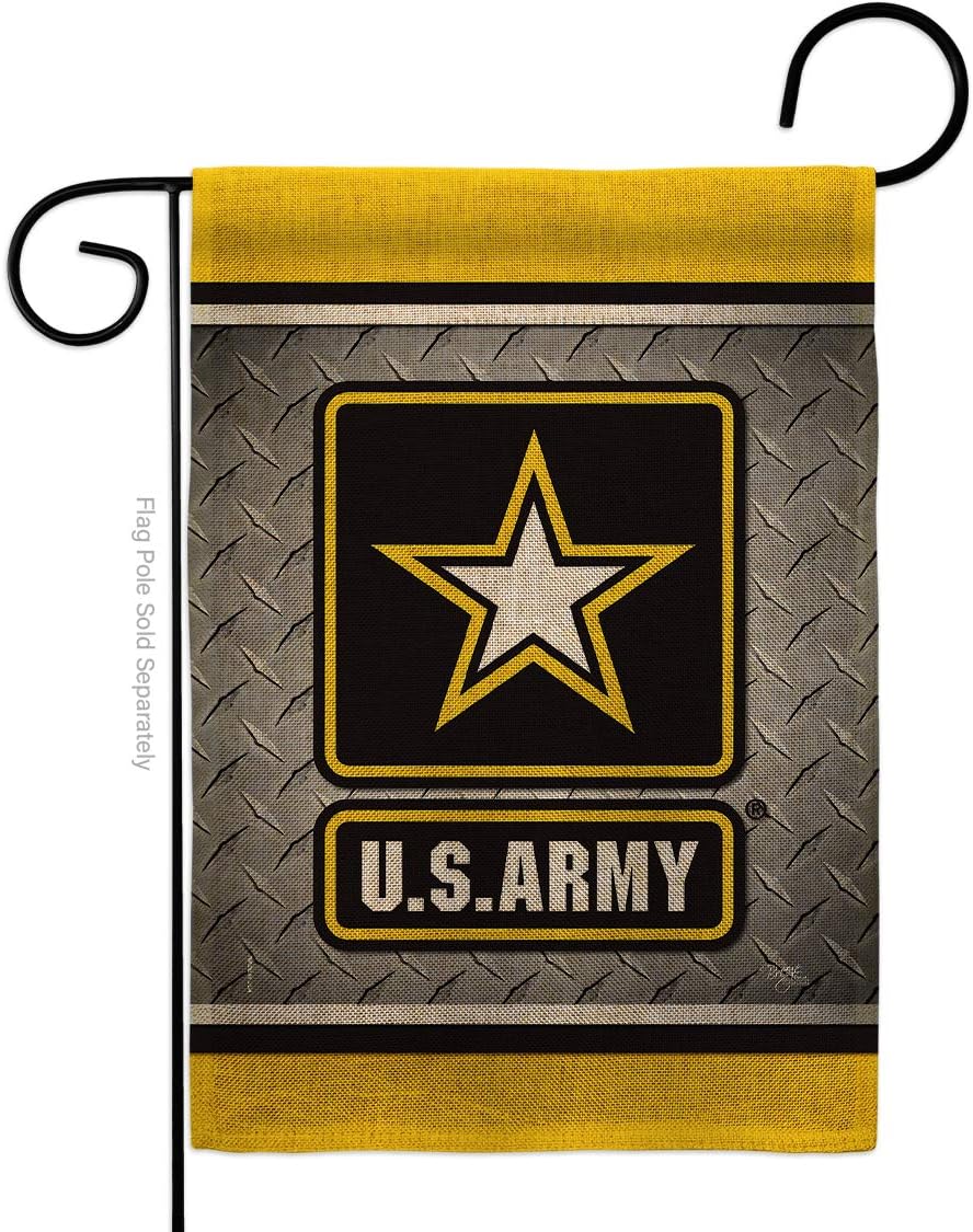 Army US Steel Garden Flag Armed Forces Rangers United State American Military Veteran Retire Official Small Decorative Gift Yard House Banner Double-Sided Made In USA 13 X 18.5