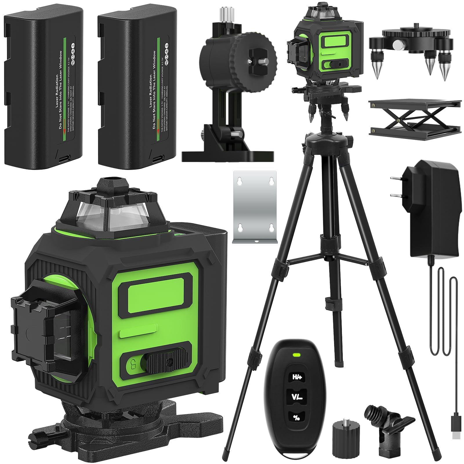 Green 4D Self-Levelling Laser Level with Tripod