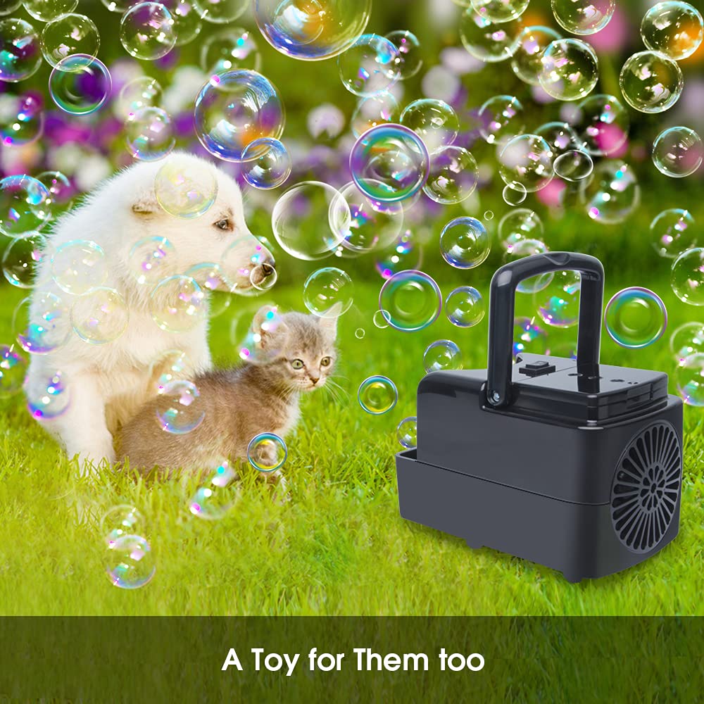 PANACARE Tragbare Automatischer Seifenblasenmaschine, Professional Bubble Machine 3000+ Blasen pro Min, Elektrisches Seifenblasenpielzeug für Kinder/Hochzeit/Geburtstag/Party