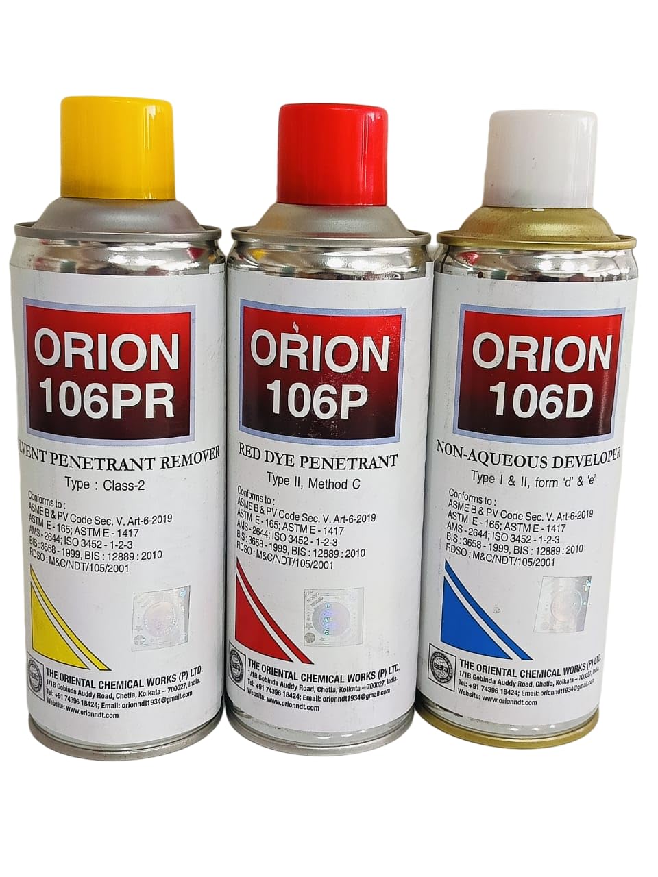 Dye Penetrant Test(DPT) Kit Orion 106 (400mlcan of each dye penetrant,cleaner, developer).Conforming to ASME B&PV Code;Sec V,Art 6-2019,BIS 12889-10,ASTM E -165, ASTM E-1417,AMS-2644&ISO-3452-1-2-3 (B0D2BCDPZX) Amazon Price History, Amazon Price Tracker