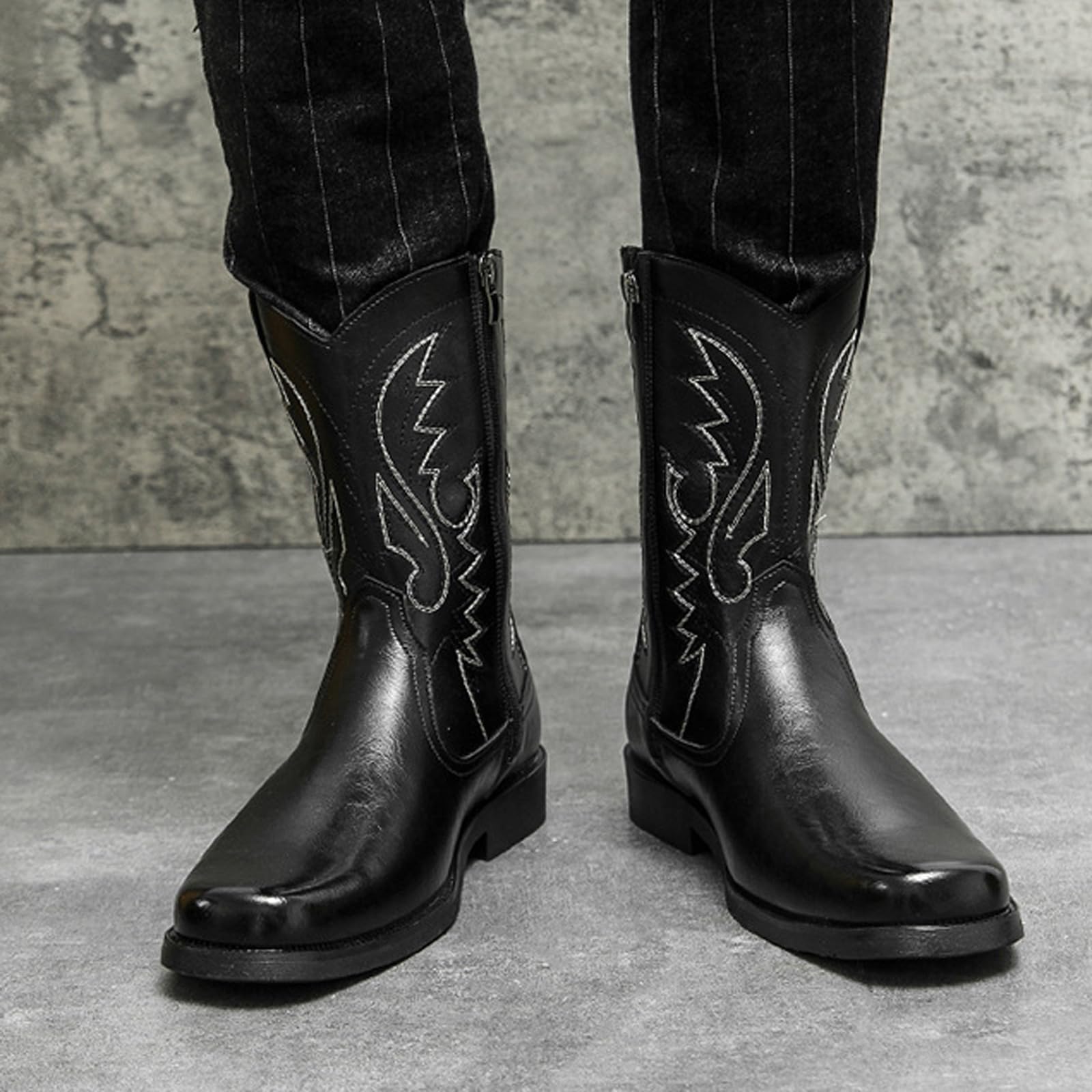 Uomo Western metà Polpaccio Stivali da Equitazione | Stivali alla caviglia casual in stile cowboy, Chelsea, biker Stivali da lavoro country al polpaccio