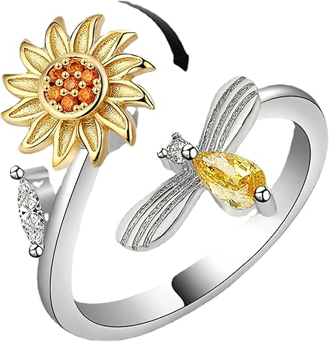 Anillo de plata 925, anillos de plata ajustables para mujer, anillos de pulgar abiertos, anillos de circonio, anillos ajustables, anillos abiertos