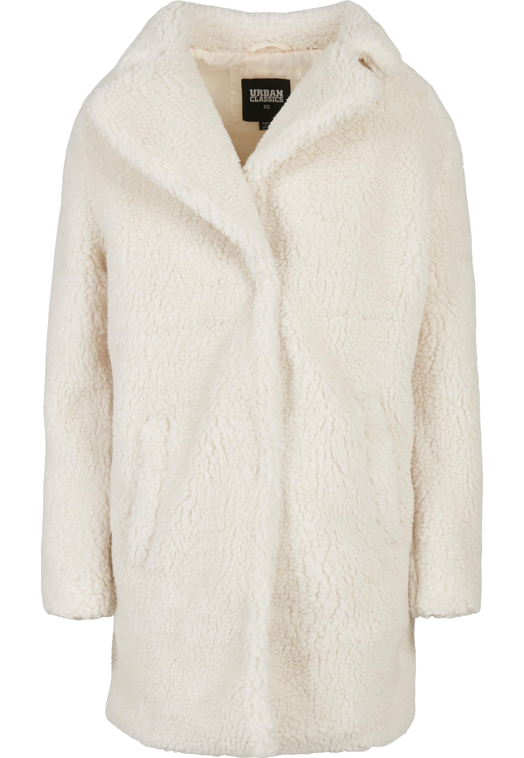 Urban Classics Women's White Sand Oversized Sherpa Parka Coat, Whitesand, Xs