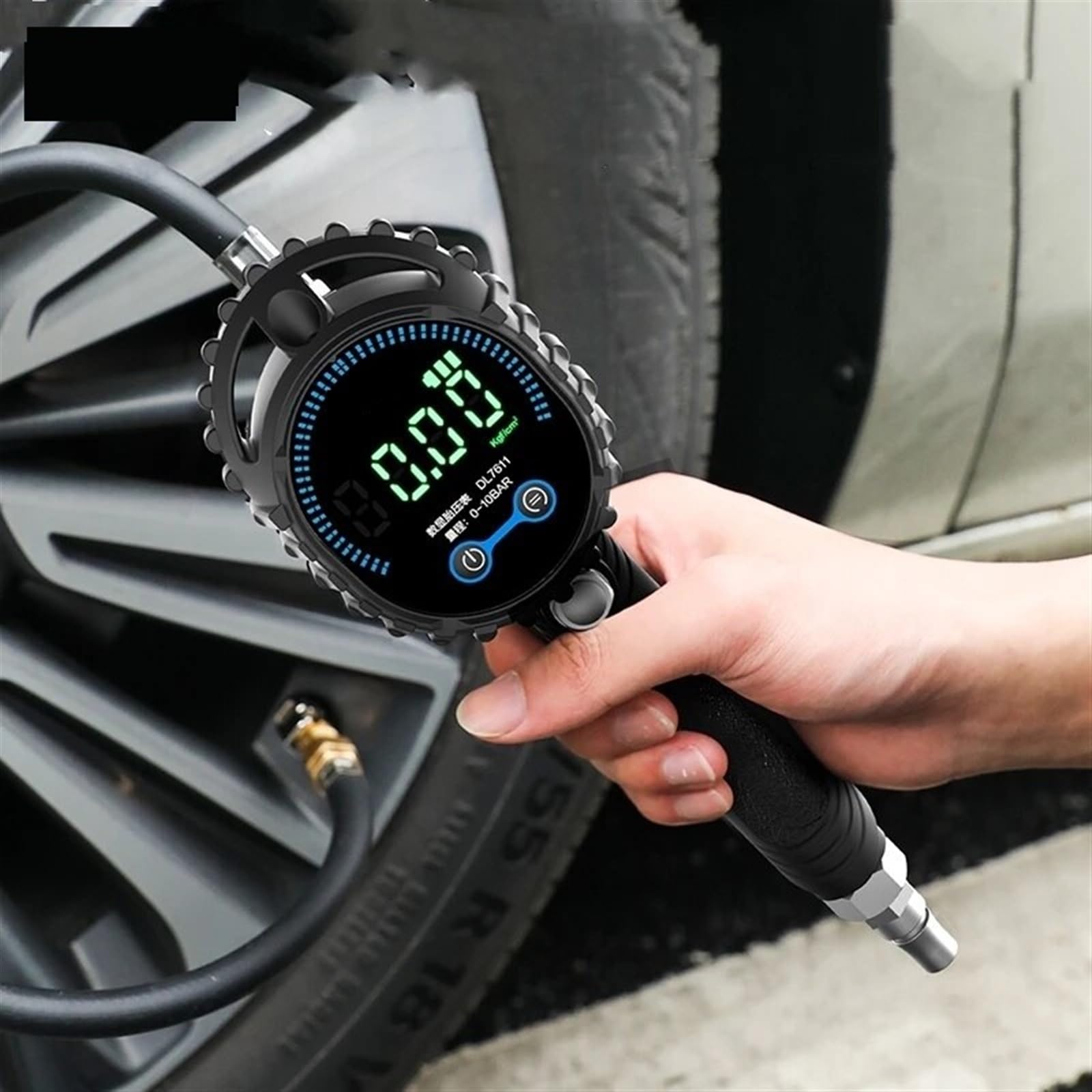 Medidor De Presión Neumáticos, Reloj Tubo Largo, 52mm, 0,5-10bar, Probador Aire Alta Precisión For Coche Y Motocicleta