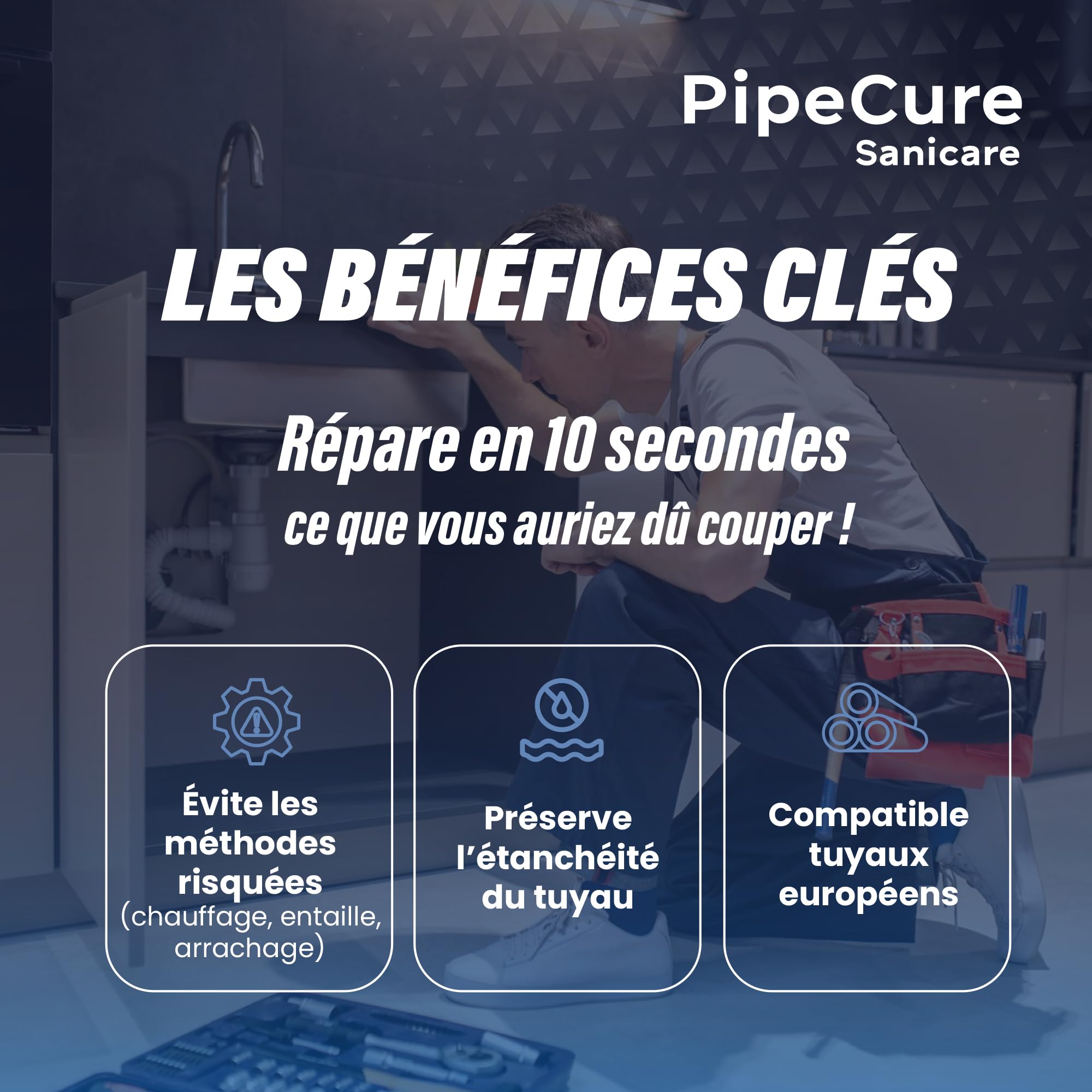 Sanicare – Alésoir Ébavureur PVC Professionnel 4 Diamètres (32/40/50/100 mm) – Compatible Visseuse – Lame Carbure Remplaçable – Garantie 5 Ans – Mallette Premium