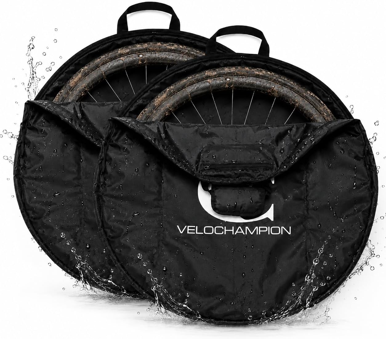 VeloChampion Waterproof Nylon Bike Wheel Bag, Medium 700c-26", 2 Pack