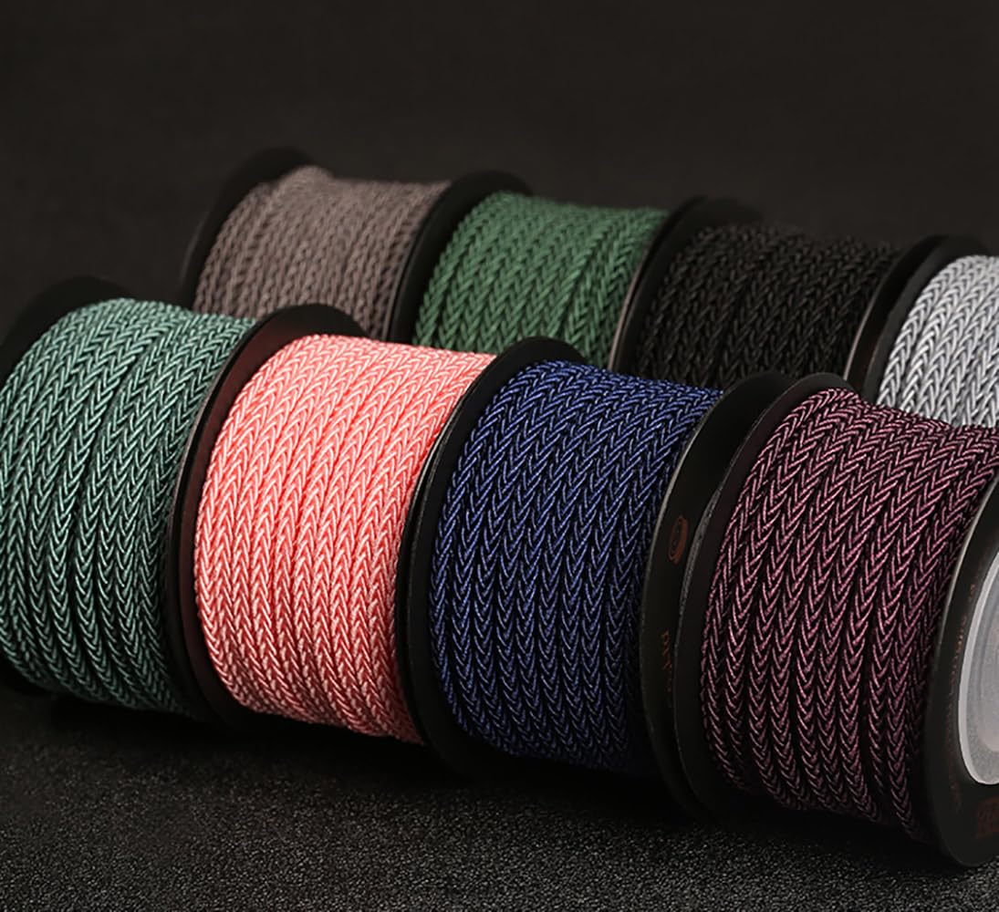Hilo para enfilar, Satin Nylon Trim Cord, Braided Cord Thread,Rattail, Macrame Thread String for Chinese Knotting, Kumihimo, Beading, Macrame, Jewelry Making, Sewing(Light Pink)