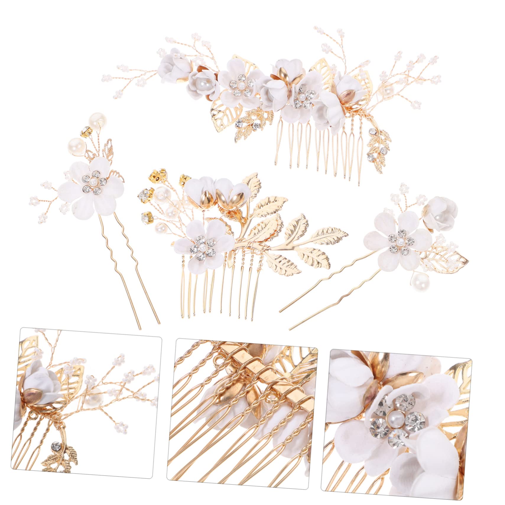 Housoutil 16stücke Goldene Blüten-haarkämme Für Braut Teiliges Elegantes Hochzeits-haaraccessoire Haarnadeln Für Besondere Anlässe Langlebige Materialien Und Feine Verarbeitung Für