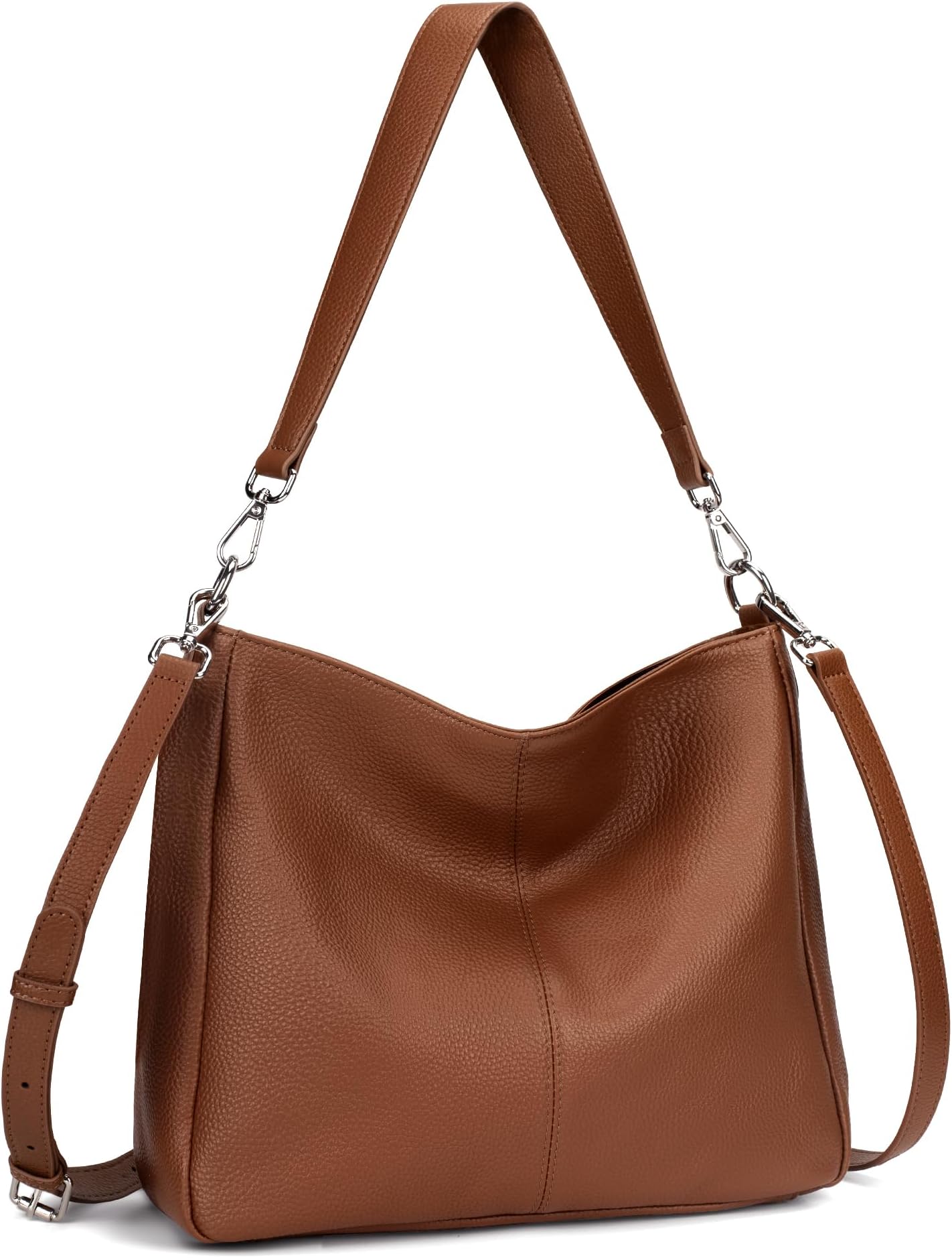 Genuine Leather Hobo Bags Purses for Women, Women's Shoulder bag Handbags Crossbody Bag with 2 Shoulder Straps