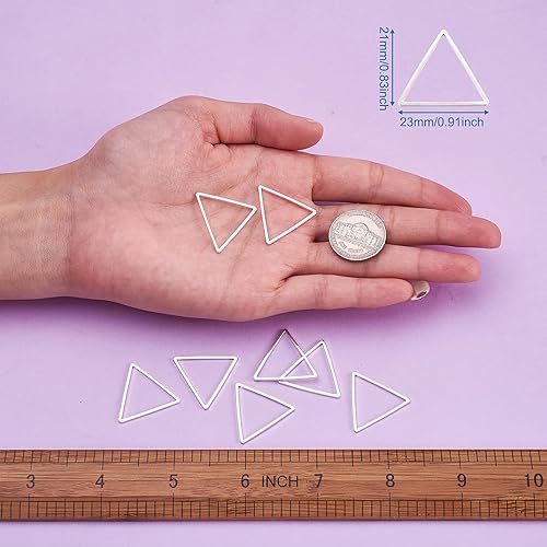 Vista 150 de FASHEWELRY Anillos de acero inoxidable 70cs con eslabones de corazón, 4 tamaños, de metal con forma de corazón, bisel abierto, conectores