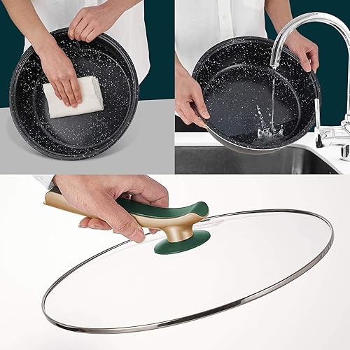 Miniatura 6 de Topwit Shabu Shabu Pot 5L con control de potencia ajustable, sartén eléctrica antiadherente extraíble, sartén eléctrica multifunción de 12 pulgadas