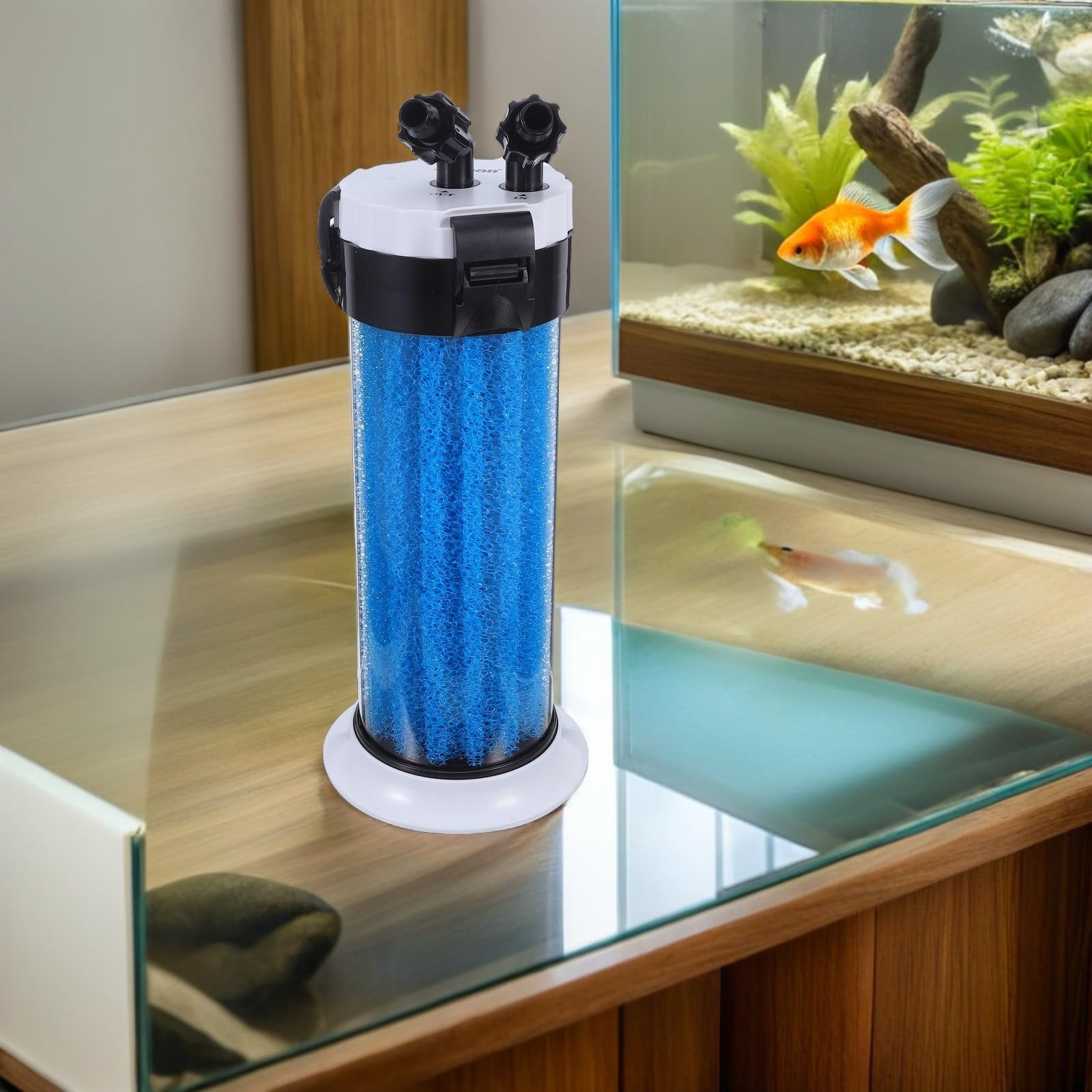 Aquarium Außenfilter aus Abs Blau Kanisterfilterpumpe für Umfassende Filtration und Sauerstoffanreicherung für Aquarien Schildkrötenbecken und Gartenteiche