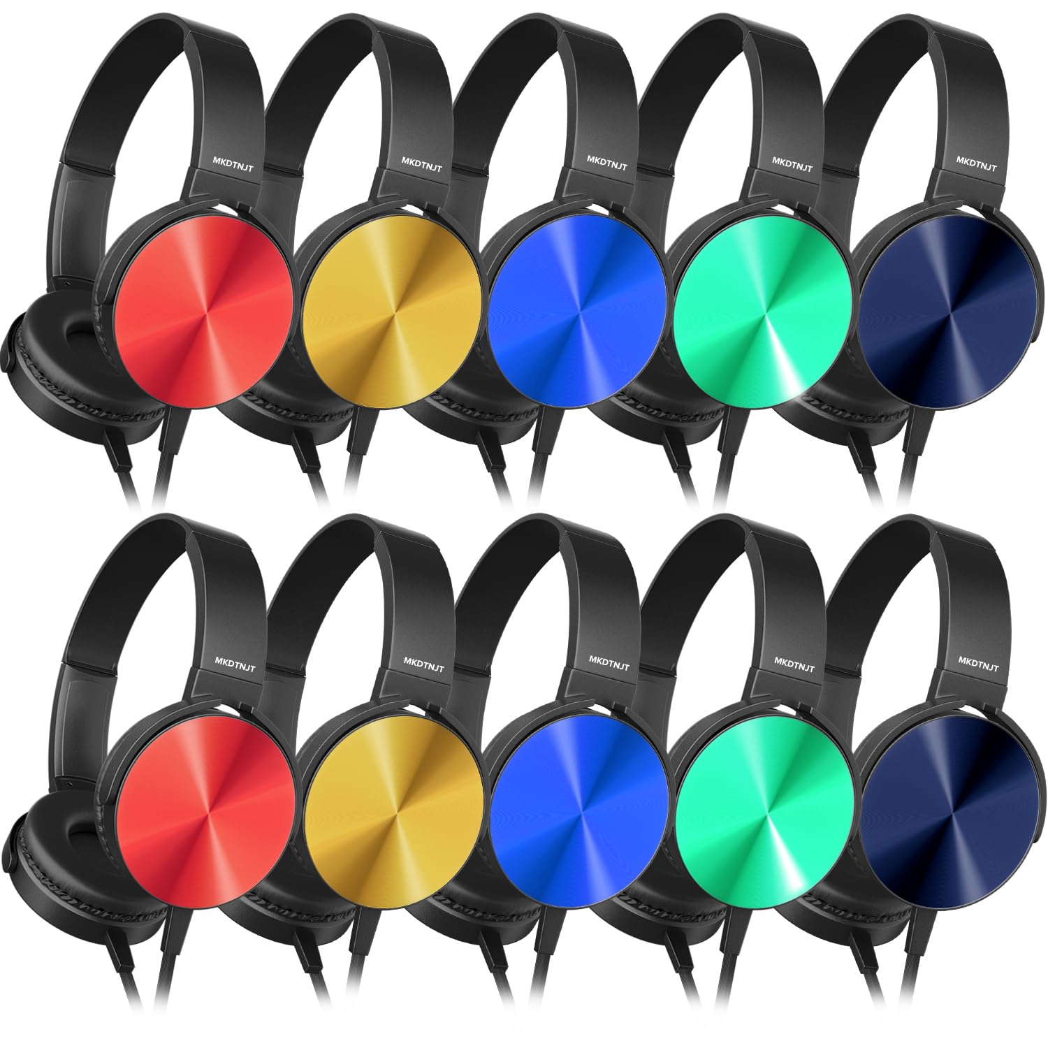 Cuffie per aule scolastiche, confezione da 10 cuffie per bambini e scuole, all'ingrosso, resistenti, set di auricolari per studenti, bambini, ragazzi, ragazze e adulti (HTC004, colorate)