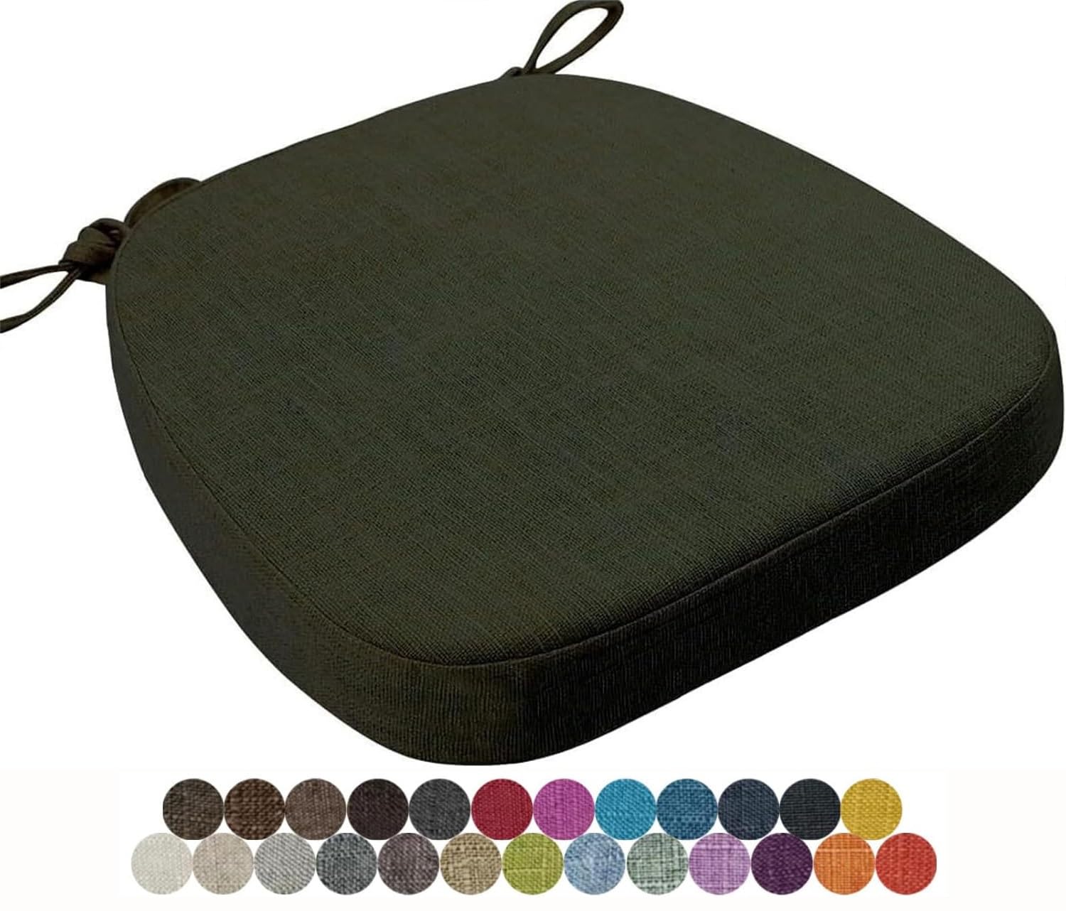 Seokor Color19 Chair Cushion Kitchen, Memory Foam Chair Pads, 40X38/43X40/43X42cm With Ties Non-Slip Chair Pads，Outdoor Indoor Seat Cushion For Dining Office Garden Chair(,43X40x8cm)