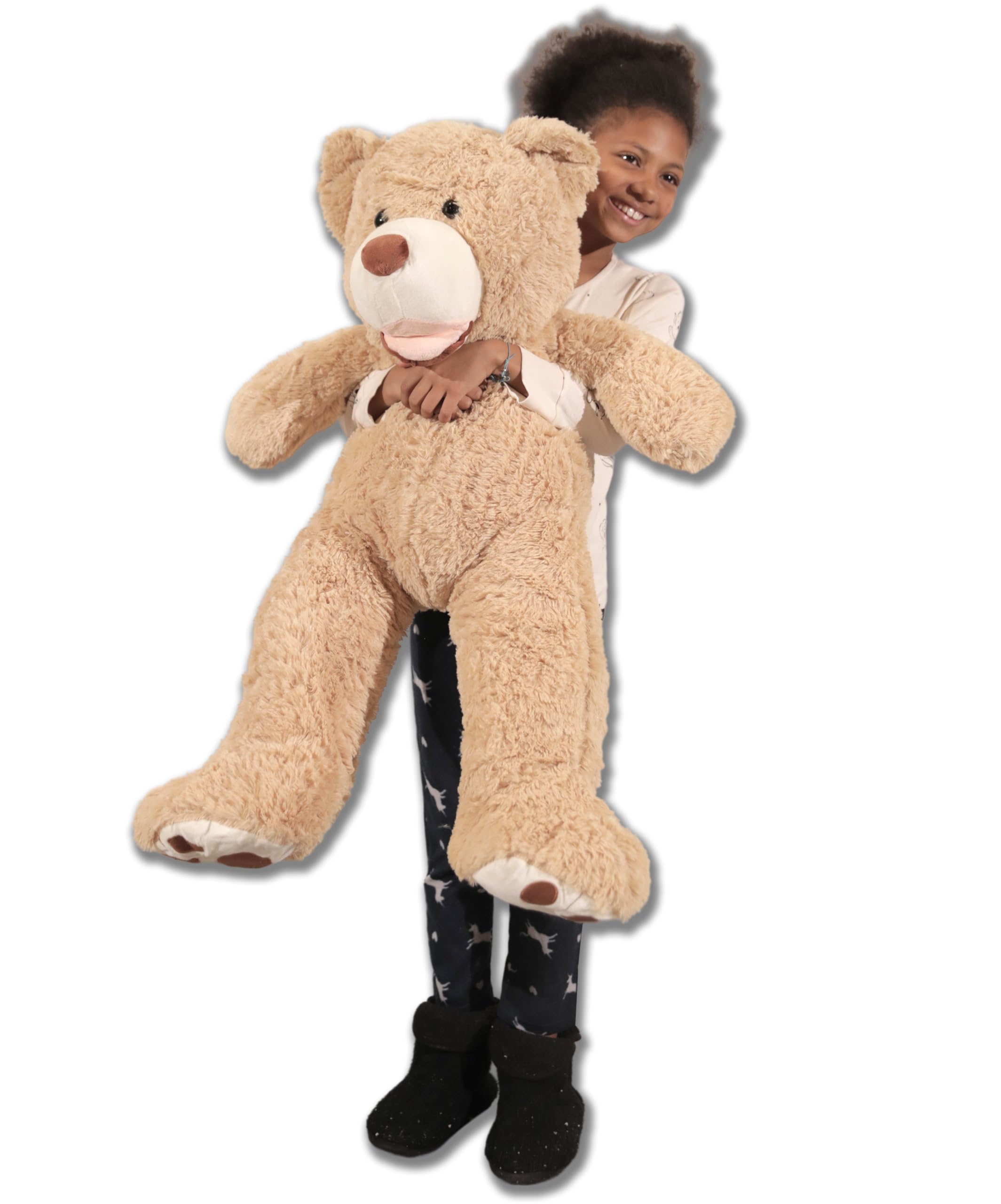 bananairGiant Teddy Bear XXL Ultra Soft Fluffy Teddy Bear Assured Hug Birthday Party Bedroom Celebration Decoration (Beige, 100cm)