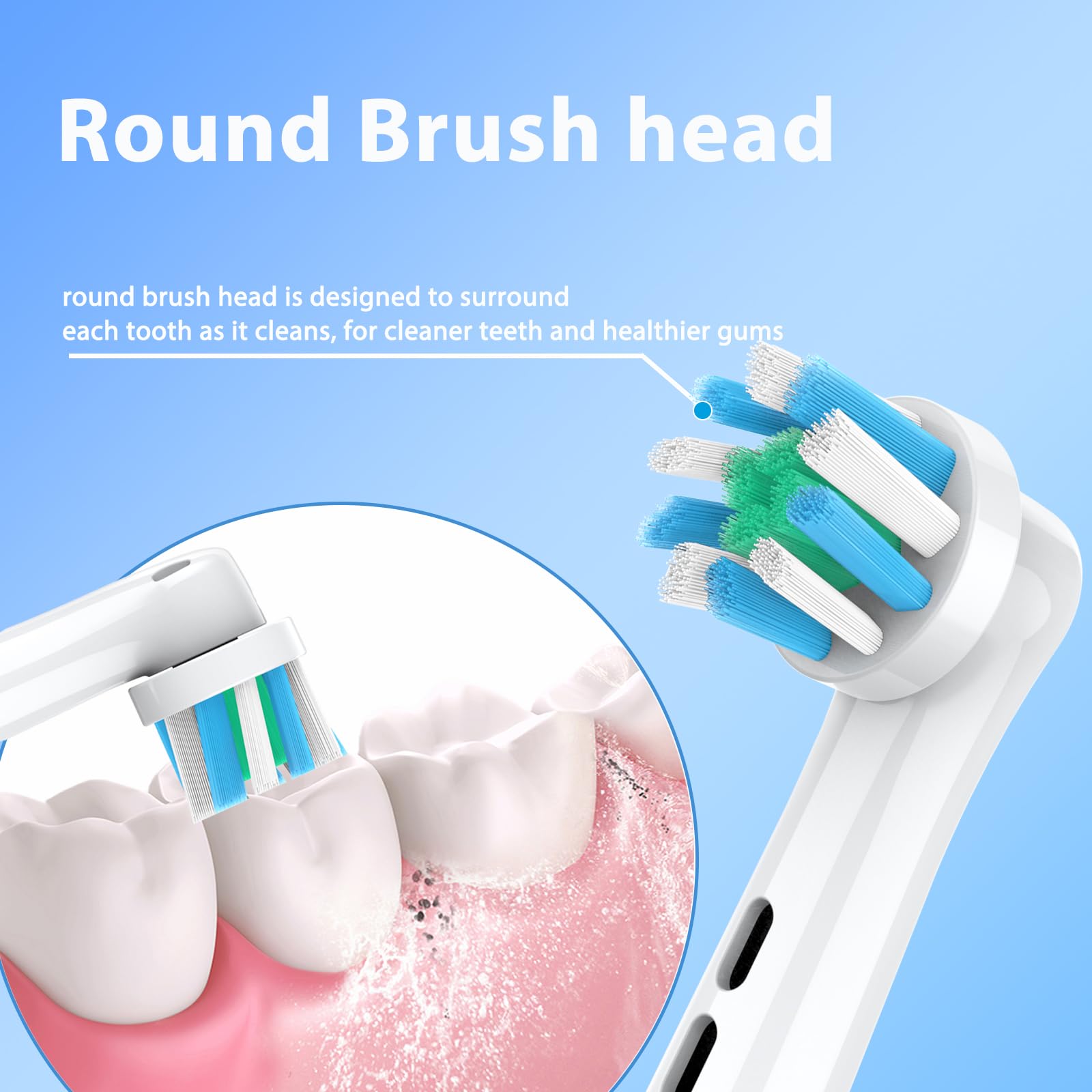 Cabezales de repuesto compatibles con cepillo de dientes eléctrico Oral B, limpieza de dientes superior con cerdas cruzadas, 8 unidades, color blanco