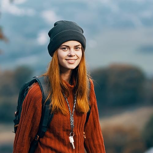 Miniatura 5 de Frienda Juego de 2 correas trenzadas para silbatos de paracaídas resistentes para actividades al aire libre, Negro, Blanco