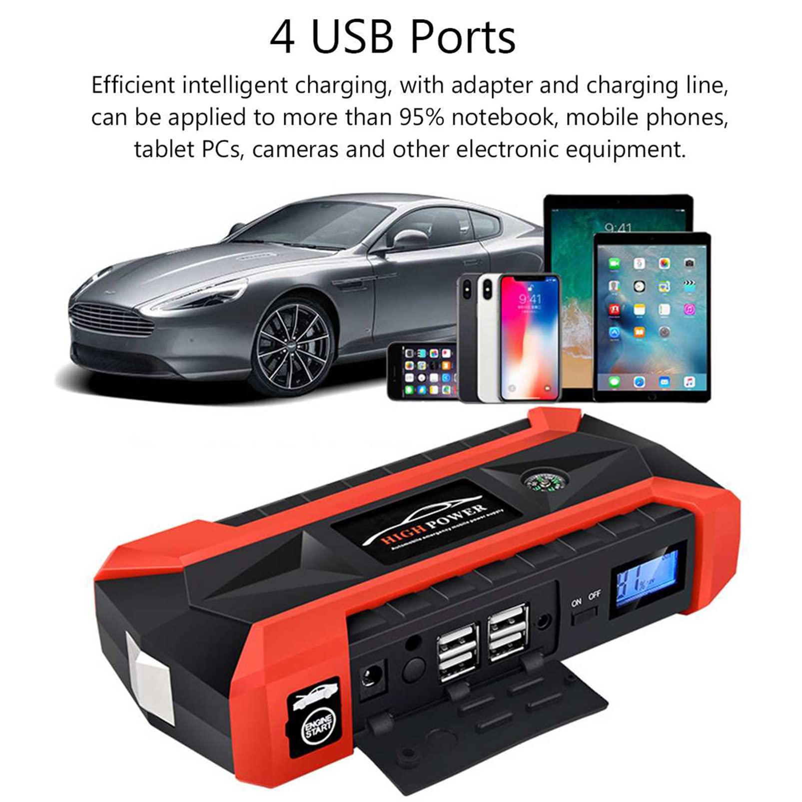 Booster Chargeur De Batterie De Voiture 12V Car Jump Starter Dmarreur De Voiture Urgence BOOSTER