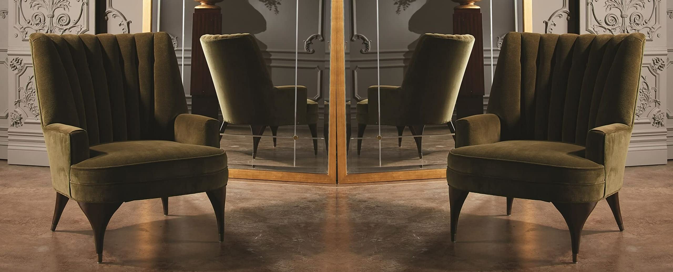 LSGF Luxury Design Duncaz Lounge Chair With Channel Tufted accent chair Single Sofa Chair Sofa Set Arm chair for Small Apartments, Living Room or Bedroom (Set Of 2 Chairs, Green)