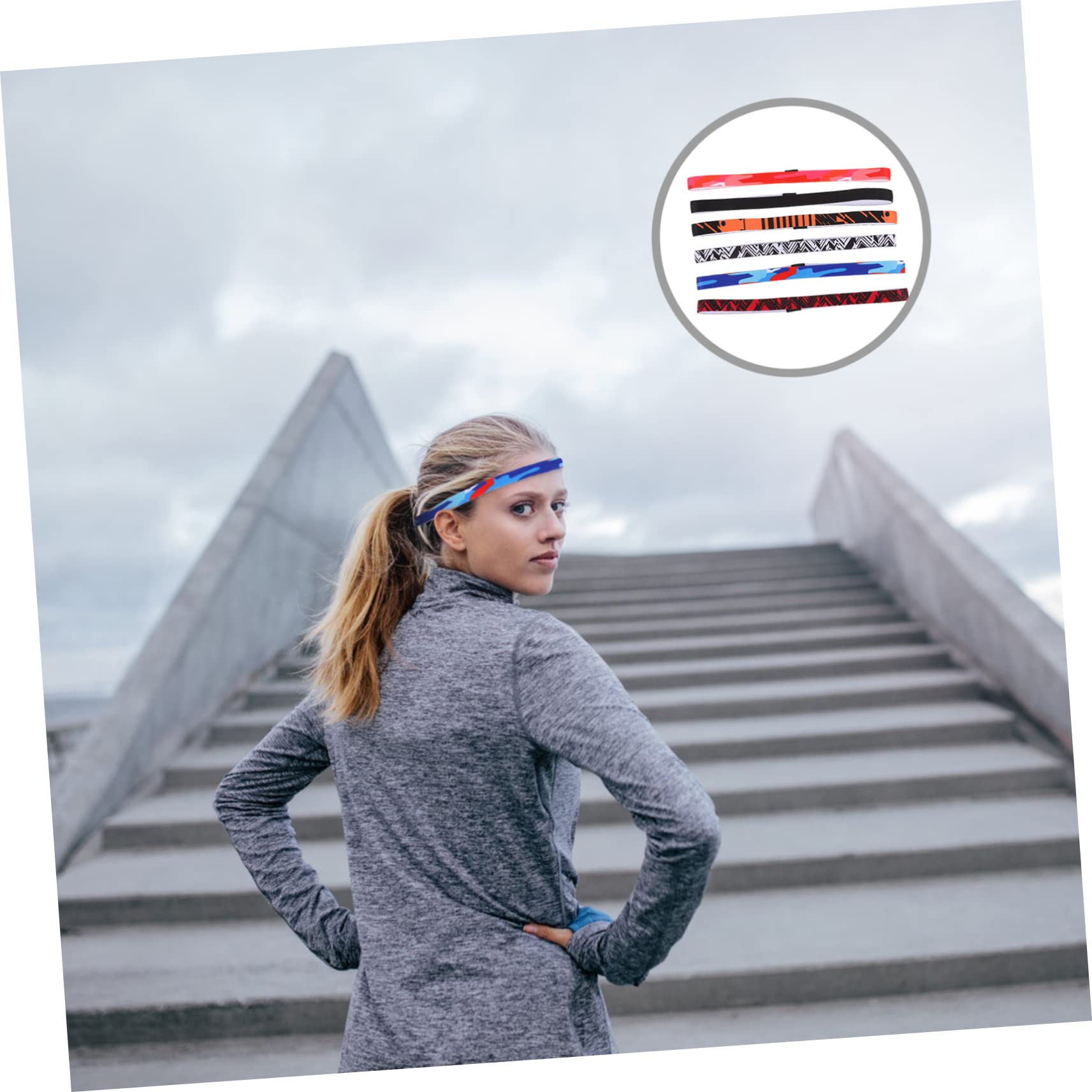 Yardwe Muñequera Deportiva Banda De Pelo De Fitness Diadema De SPA Banda para El Sudor Hair Band Bandas Elasticas Corriendo Diadema Hombres Diademas Fibra Compuesta