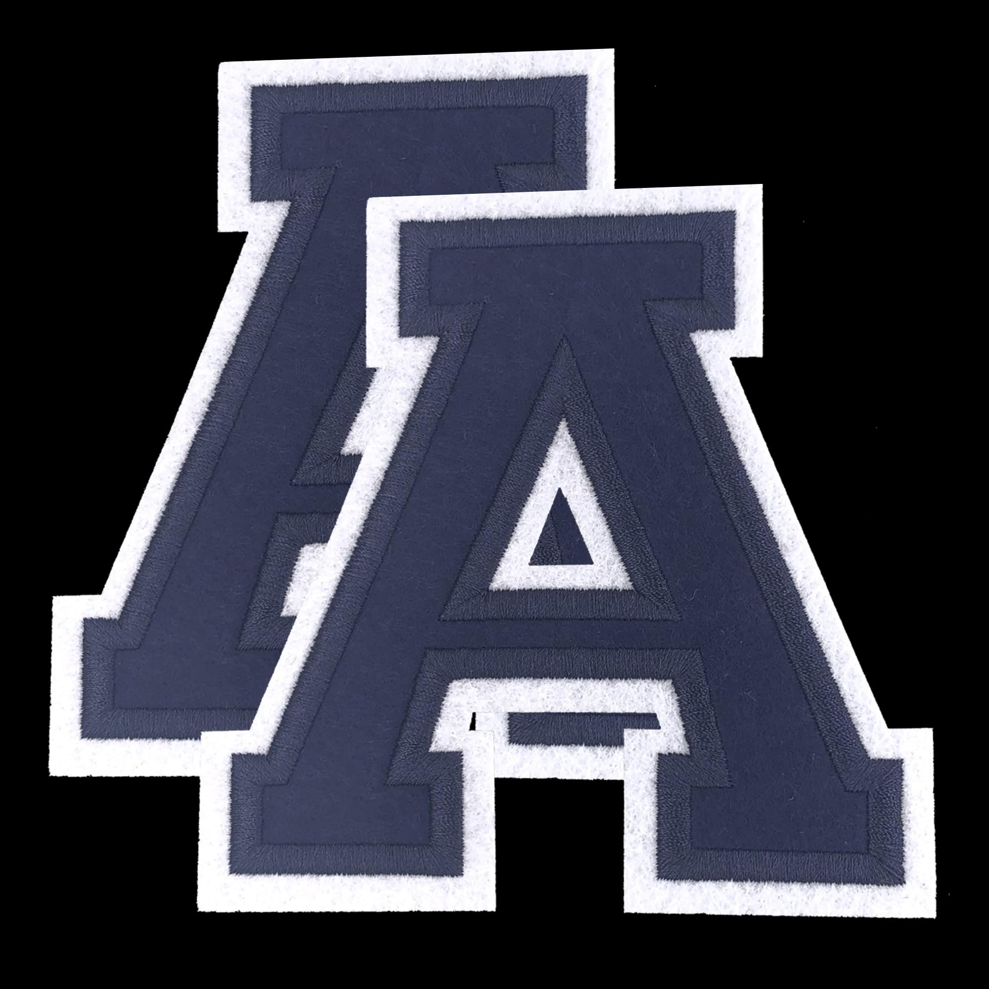 Large Iron on Letter Patches for Clothing Jeysey Backpacks Clothes Jacket 4.5" Big Navy Blue A Embroidered Felt Letters Appliques Monogram Sew on/Heat Transfer Fabric Patch — image 1