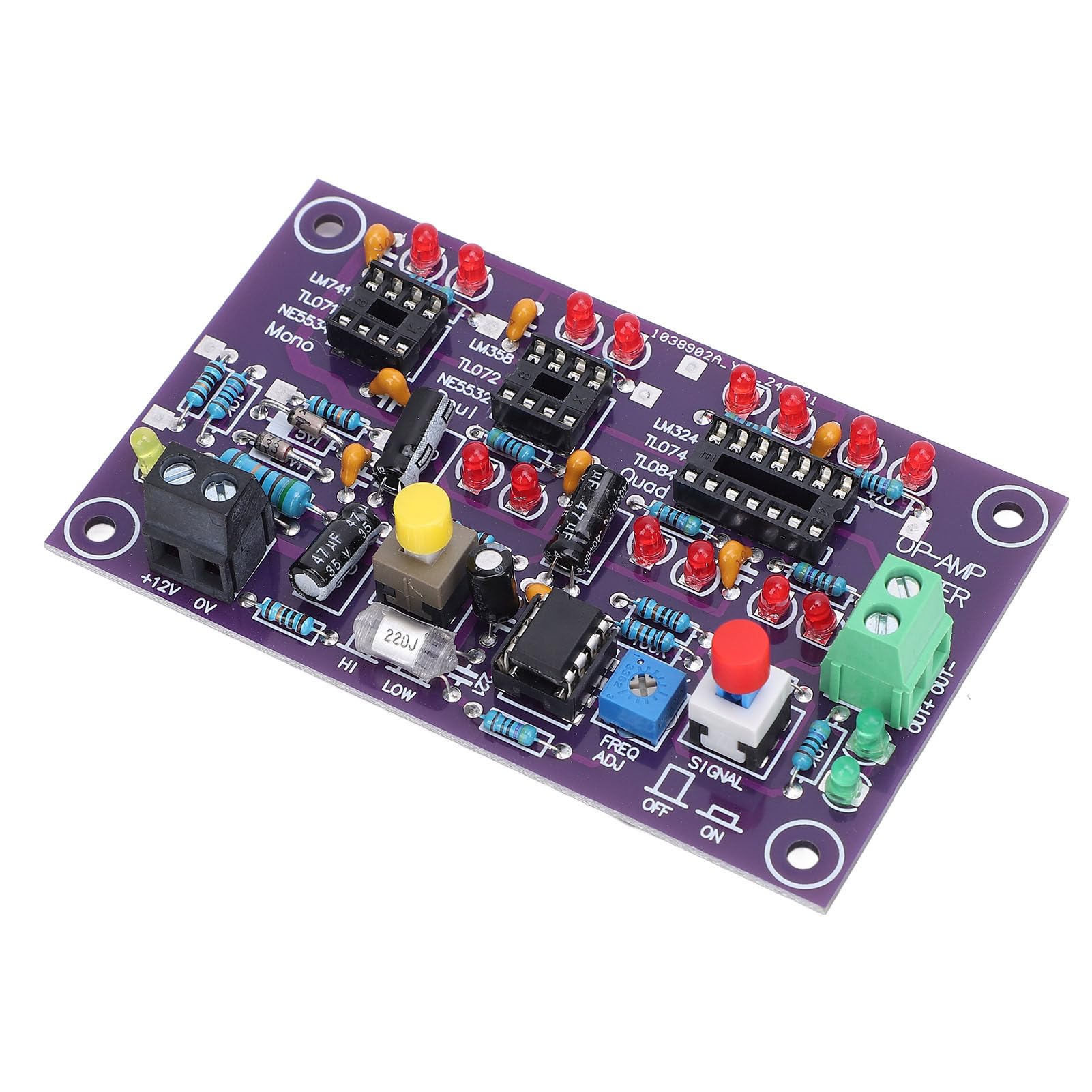Operationsverstärker-Testplatine OP AMP-Testmodul für Single Double Quad DC12V T2-Tester