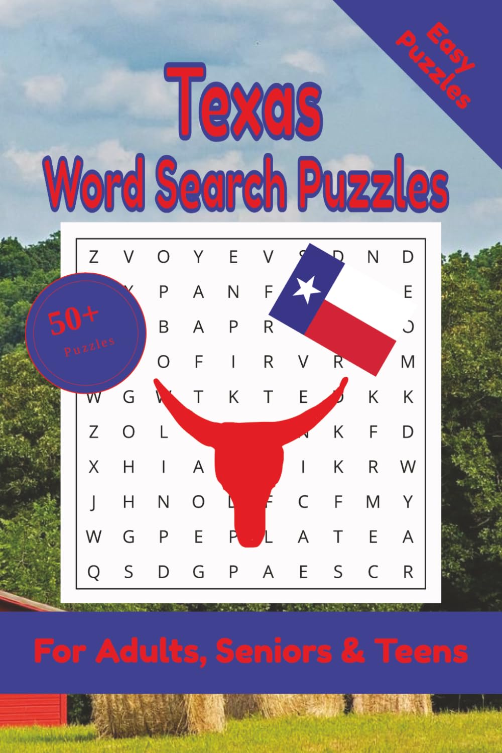 Texas Word Search Puzzle: 50+ Puzzles Word Search Easy to Read about Texas and More | 6x9 inches, 110 pages | Gift for Texas, Countries & Traveling Lover