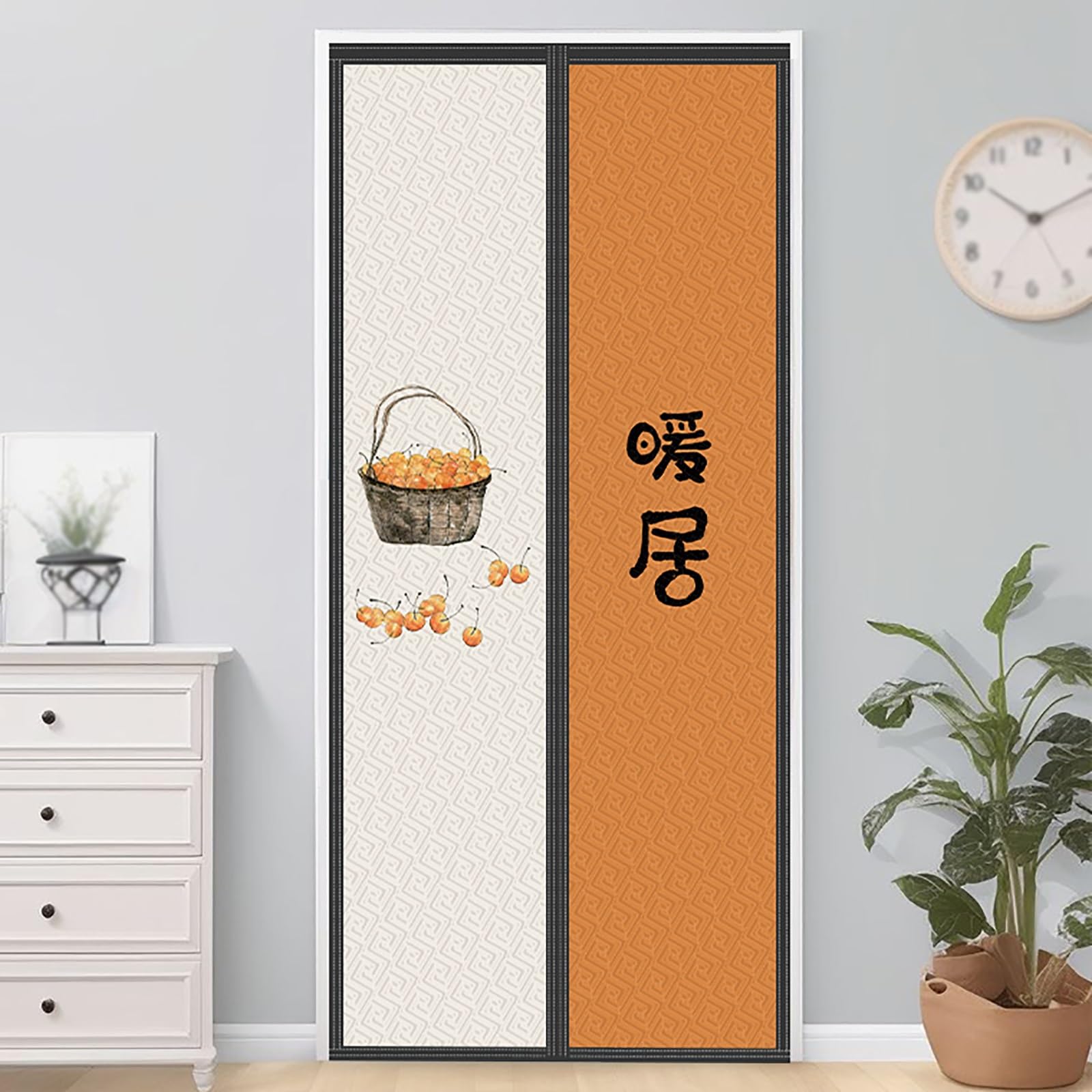 VFDVSWZSA door curtain, Heat Preservation and Windproof, Sound Insulation and Noise Reduction, Punch-free Installation(Basket,80 * 220cm/31.5 * 86.6in)