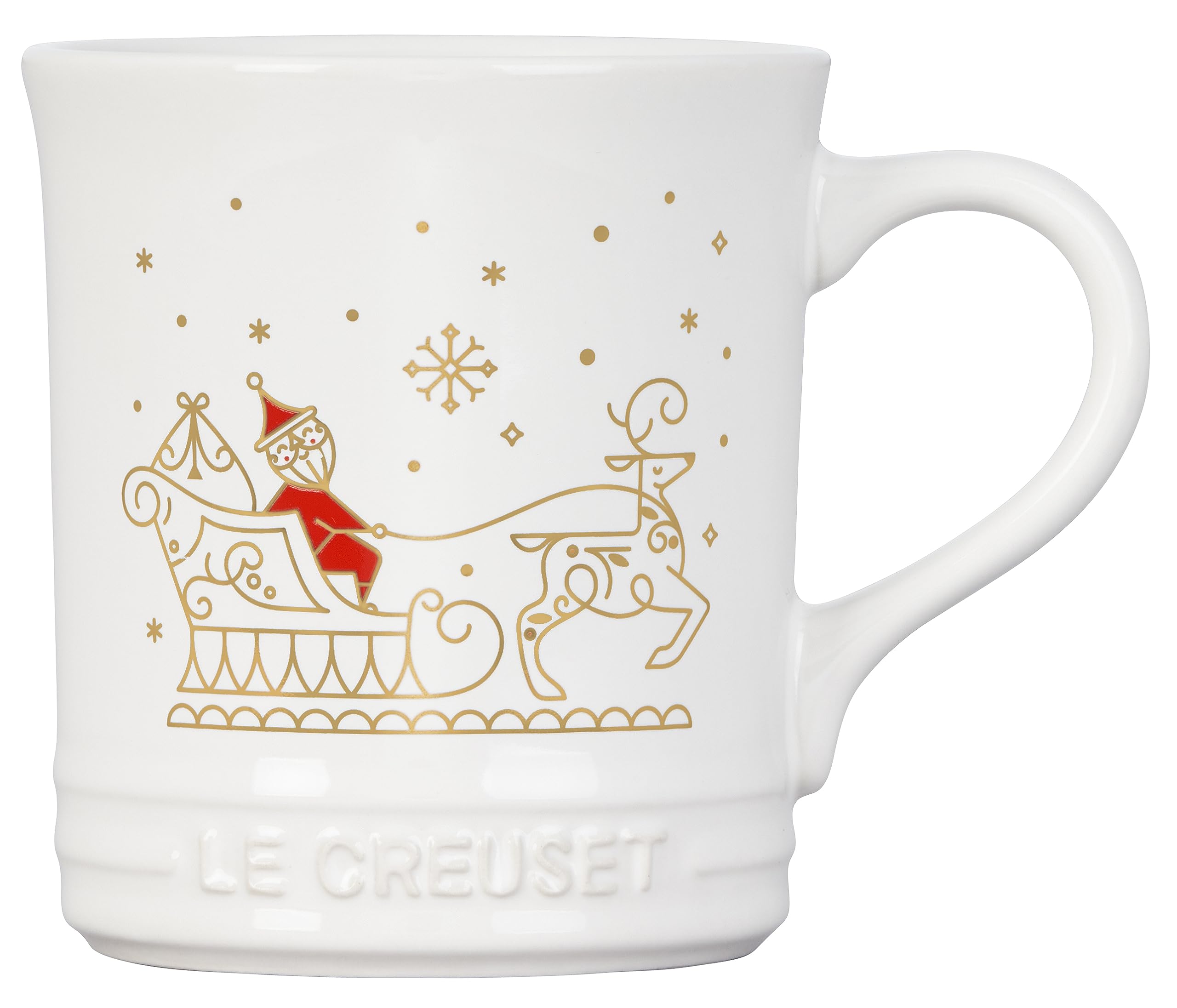 LE CREUSET  2018年Christmas edition ver Le Creuset Caneca de grés Noël Collection com aplique dourado, 400