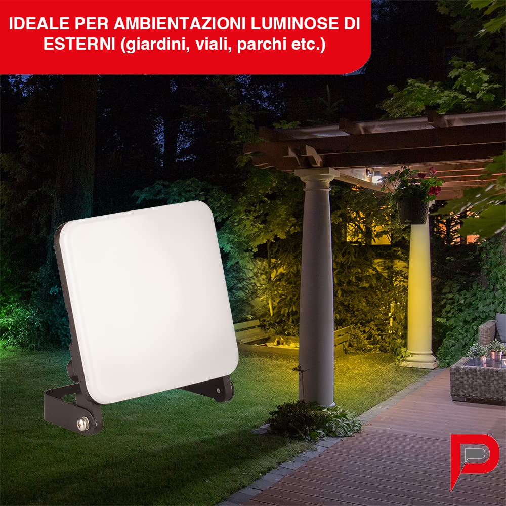 Poly Pool PP3143 - Proiettore Wi-Fi da Esterno LED 24W - Faro Luce Variabile RGB+CW Dimmerabile - Con Dissipatore di Calore e Staffa in Alluminio - SMART