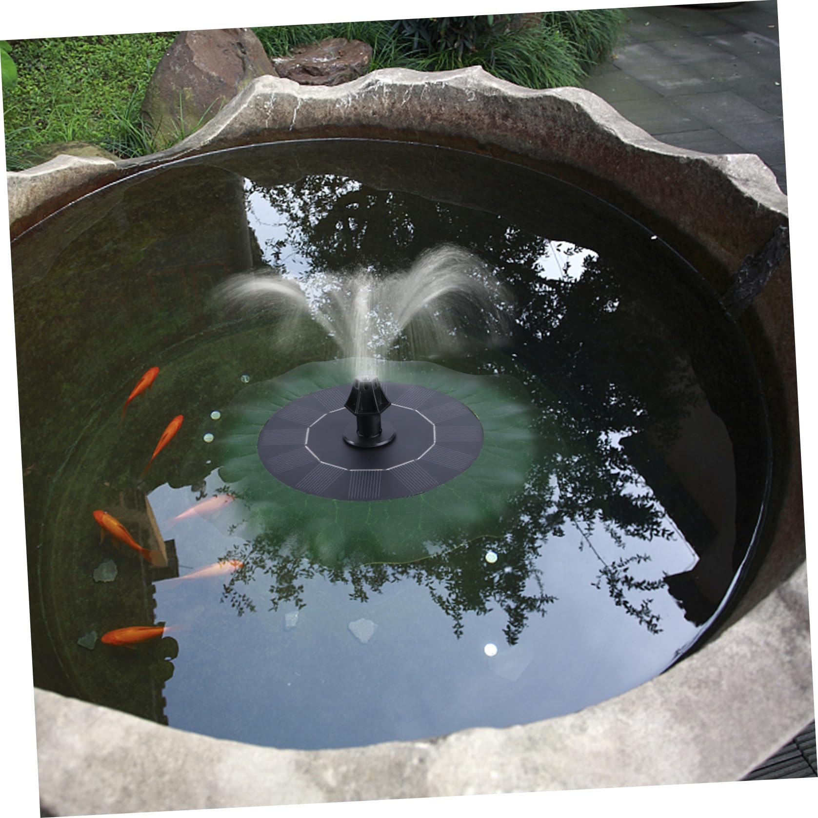 Pompa Solare Pompa Acqua Dc senza Spazzole per a Forma Loto Plastico, Facile da Spostare, Decorazione Galleggiante per Laghetto da Giardino