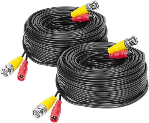 Amcrest 2-Pack 4K Cable de cámara de seguridad 150FT BNC Cable de cámara CCTV, Pre-Made All-in-One Video y cable de alimentación para cámara de