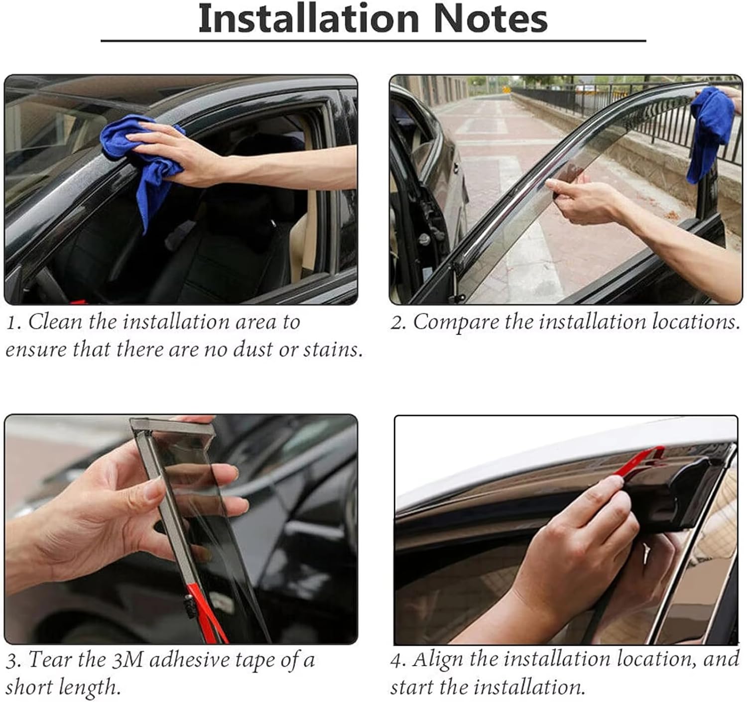 Rain Guards for Volkswagen Golf 8 MK8 2020-2025, Window Visors Rain Guards Side Window Wind Vent Deflectors & Visors