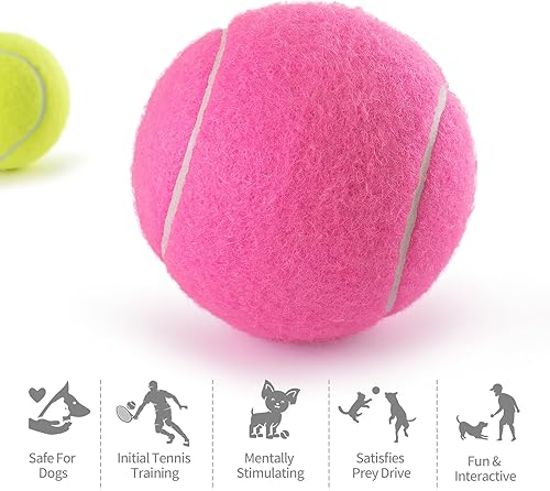 Miniatura 7 de PHOEPET Paquete de 6 pelotas de tenis para la práctica de entrenamiento de principiantes, bolas de perro a granel para juguetes masticables (mezcla