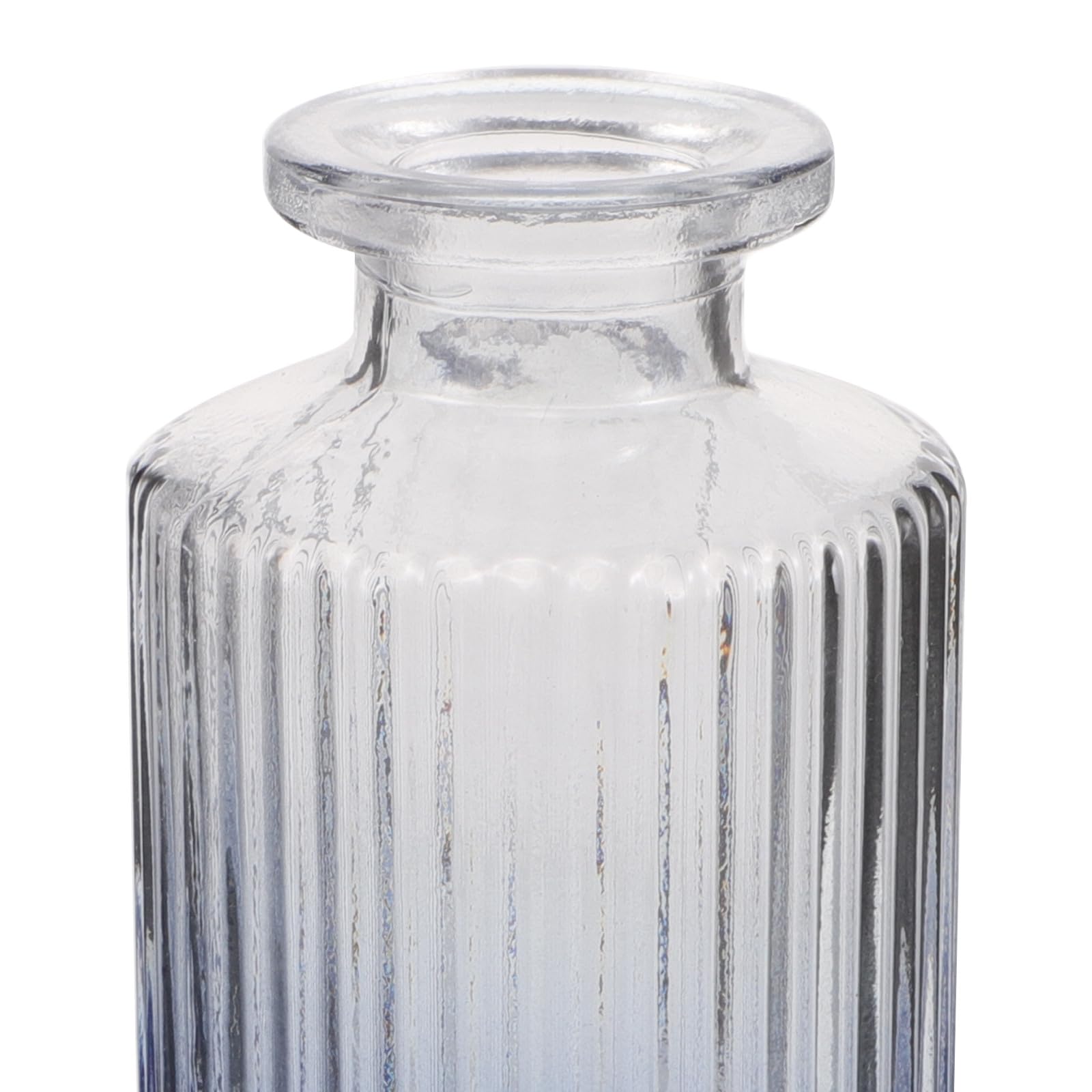 INOOMP 6 Bottiglie di Profumo in Vetro con diffusore - Diffusore di Oli Essenziali in Rilievo - Vaso Decorativo Vuoto per fragranze - Ornamento in Bottiglia di Cristallo